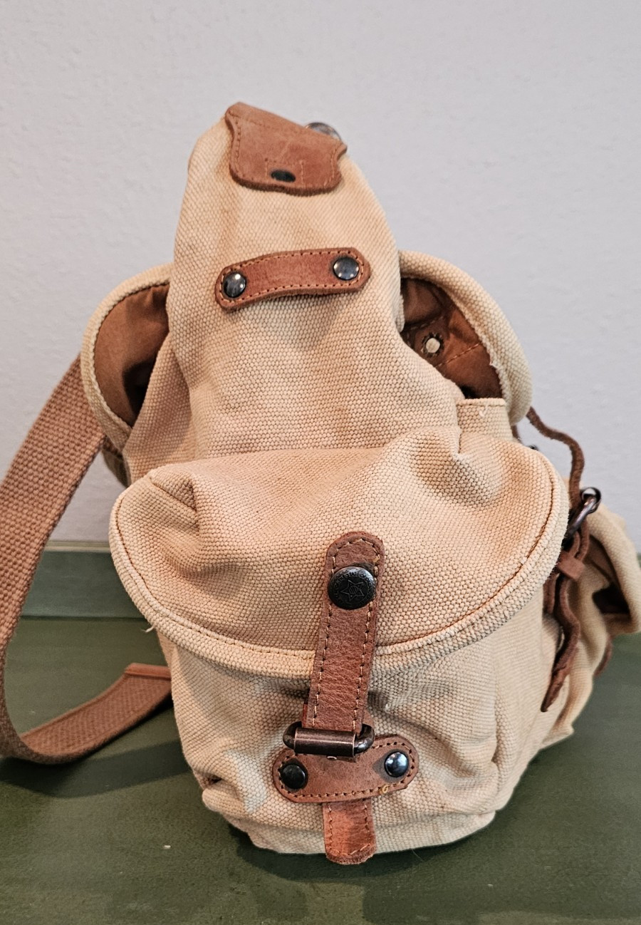Kakadu Traders Messenger Shoulder Crossbody Bag Tobacco Australia Canvas Leather