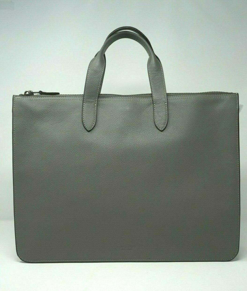 Coach Men’s Metropolitan Pebble Leather Heather Grey Soft Briefcase 32249