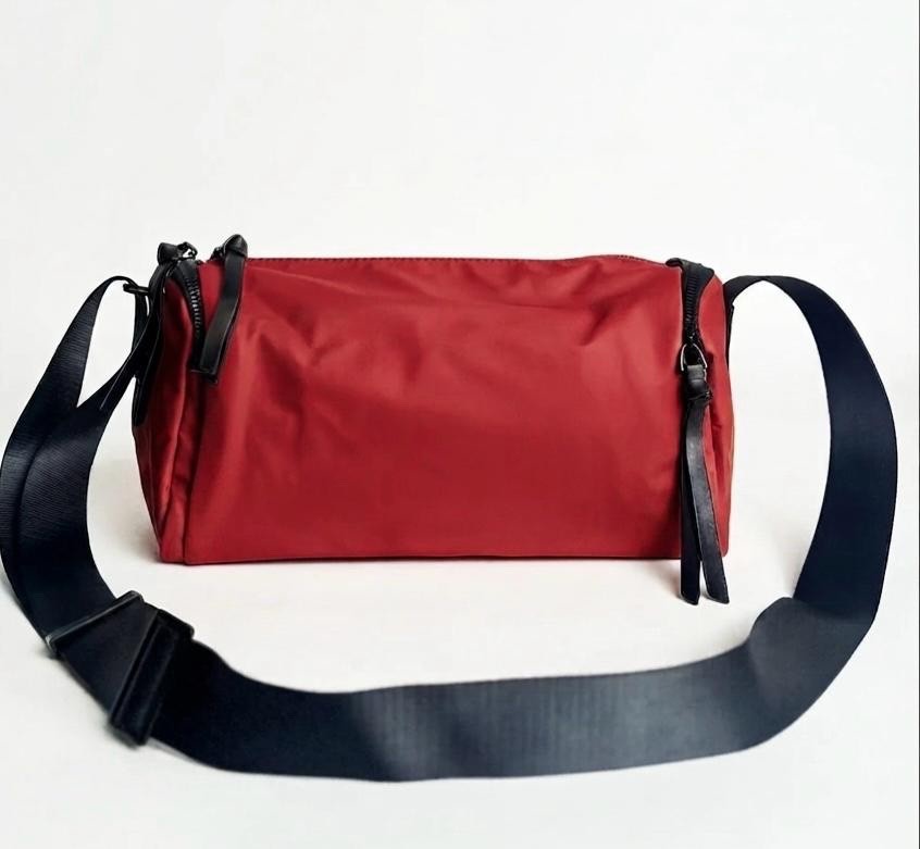 Red Crossbody Bag for Men Waterproof Adjustable Shoulder Messenger Sling Bag
