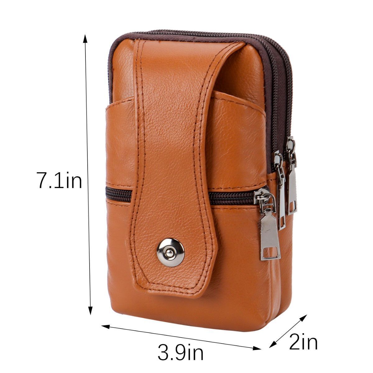Men Leather Phone Pouch Belt Bag Shoulder Fashion Crossbody Waist Pack Handbag