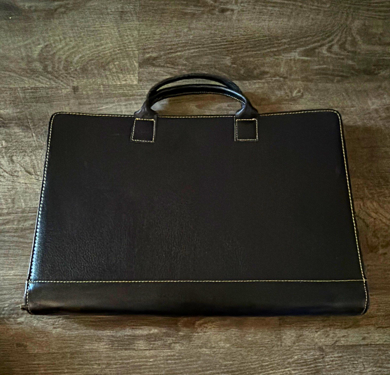 Black Zip Briefcase/Document Case Organizer Top Handle Inner Pockets Men