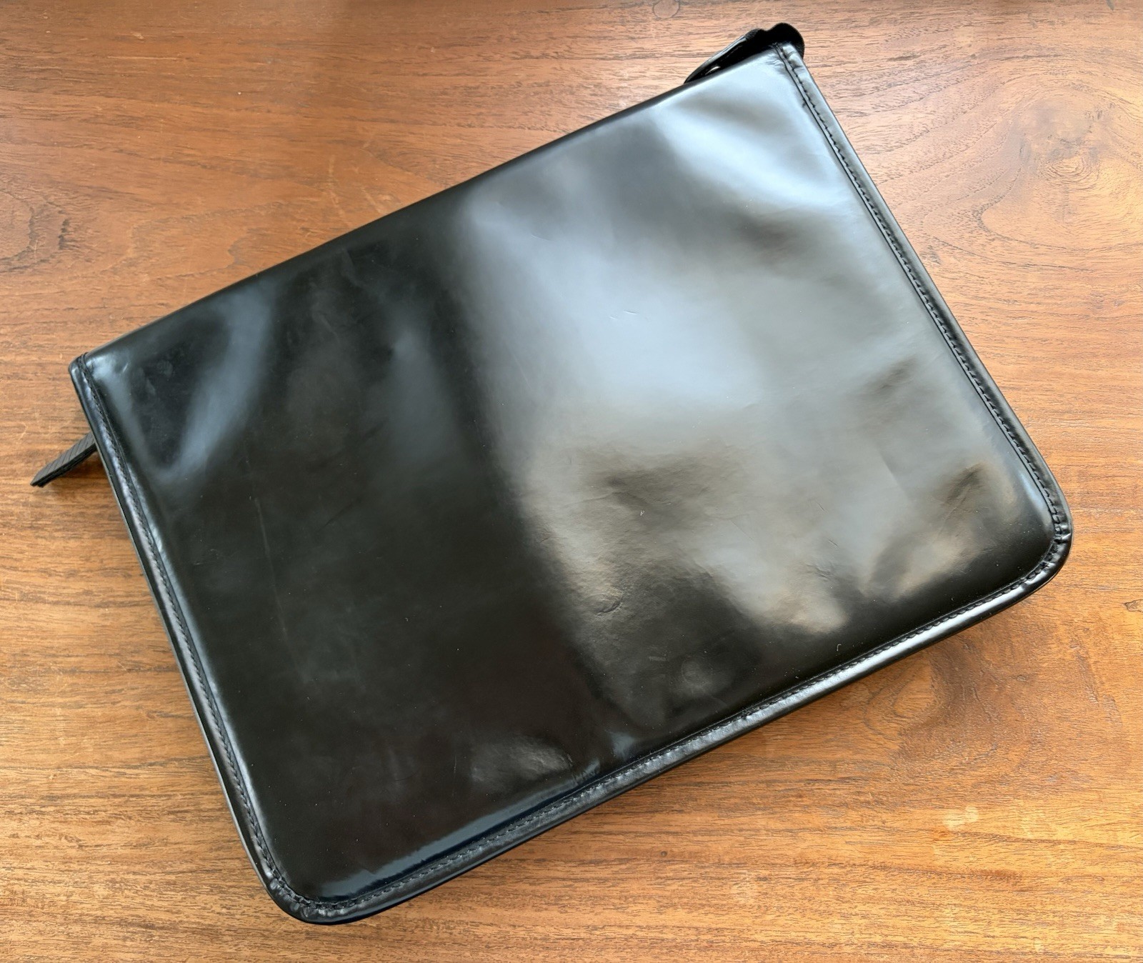 Just Cavalli Portfolio Document Case Black Patent Genuine Leather