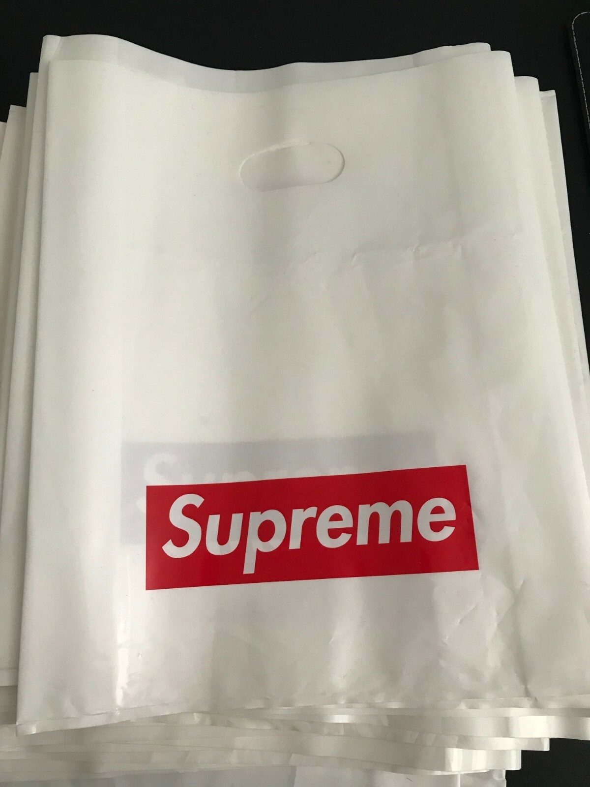Supreme Store Bags | Small | Red Box Logo Plastic Tote Bag (10 PER ORDER)