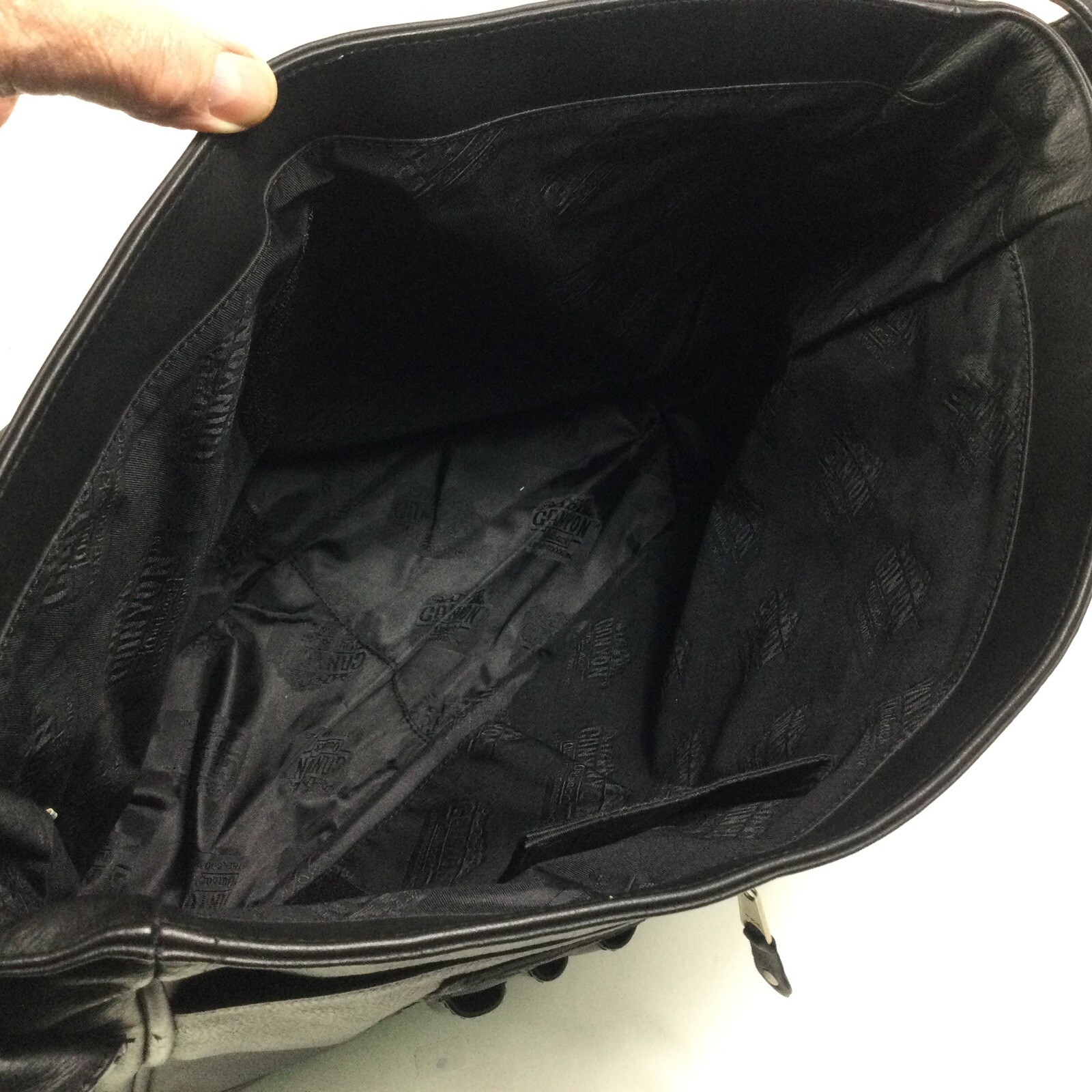 Canyon River Black Leather Travel / Messenger bag crossbody carry on 19x14x6