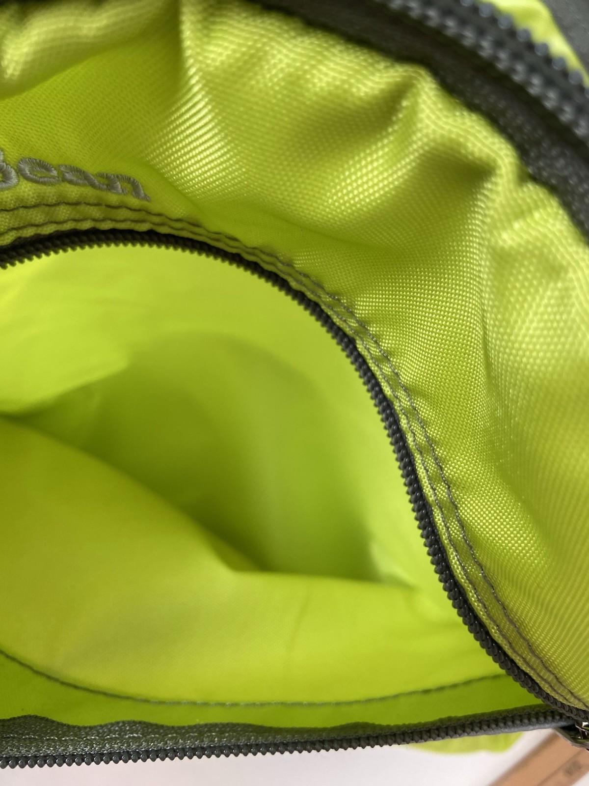 Retro LL Bean Youth Backpack Reflective Nylon Neon Green Daypack Hiking BTS