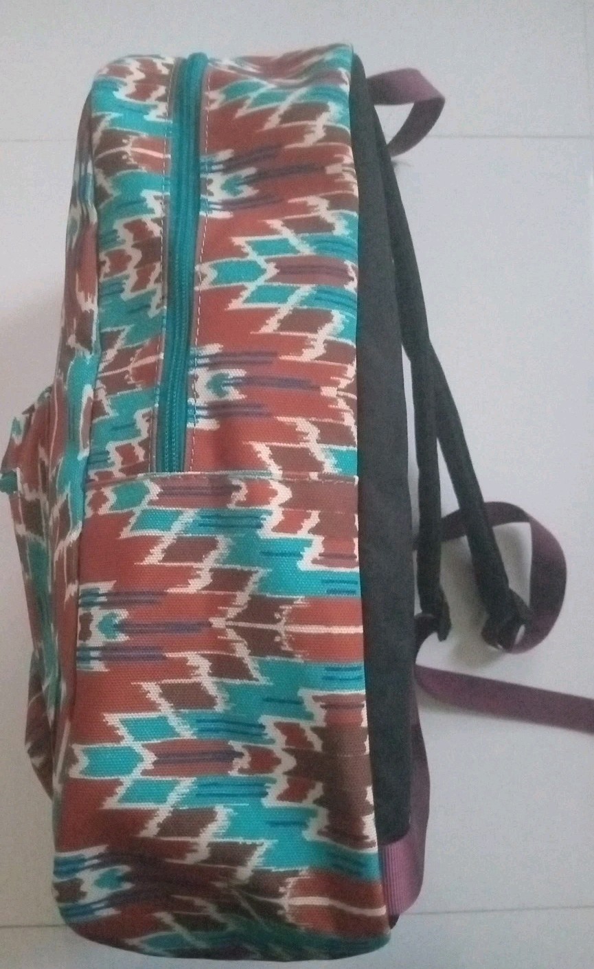 New Wrangler Aztec Geometric Design Backpack Teal Brown School/ Travel Bag