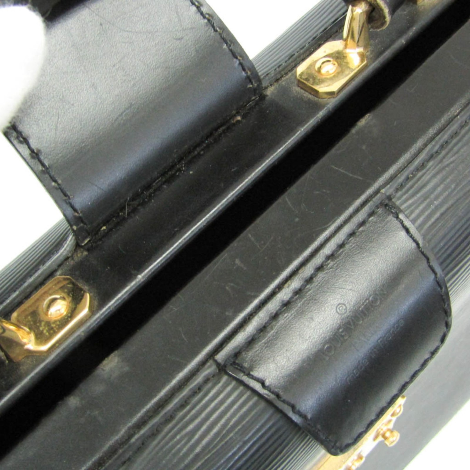 Louis Vuitton Epi Serviette Fermoir M54352 Briefcase Black Noir Used