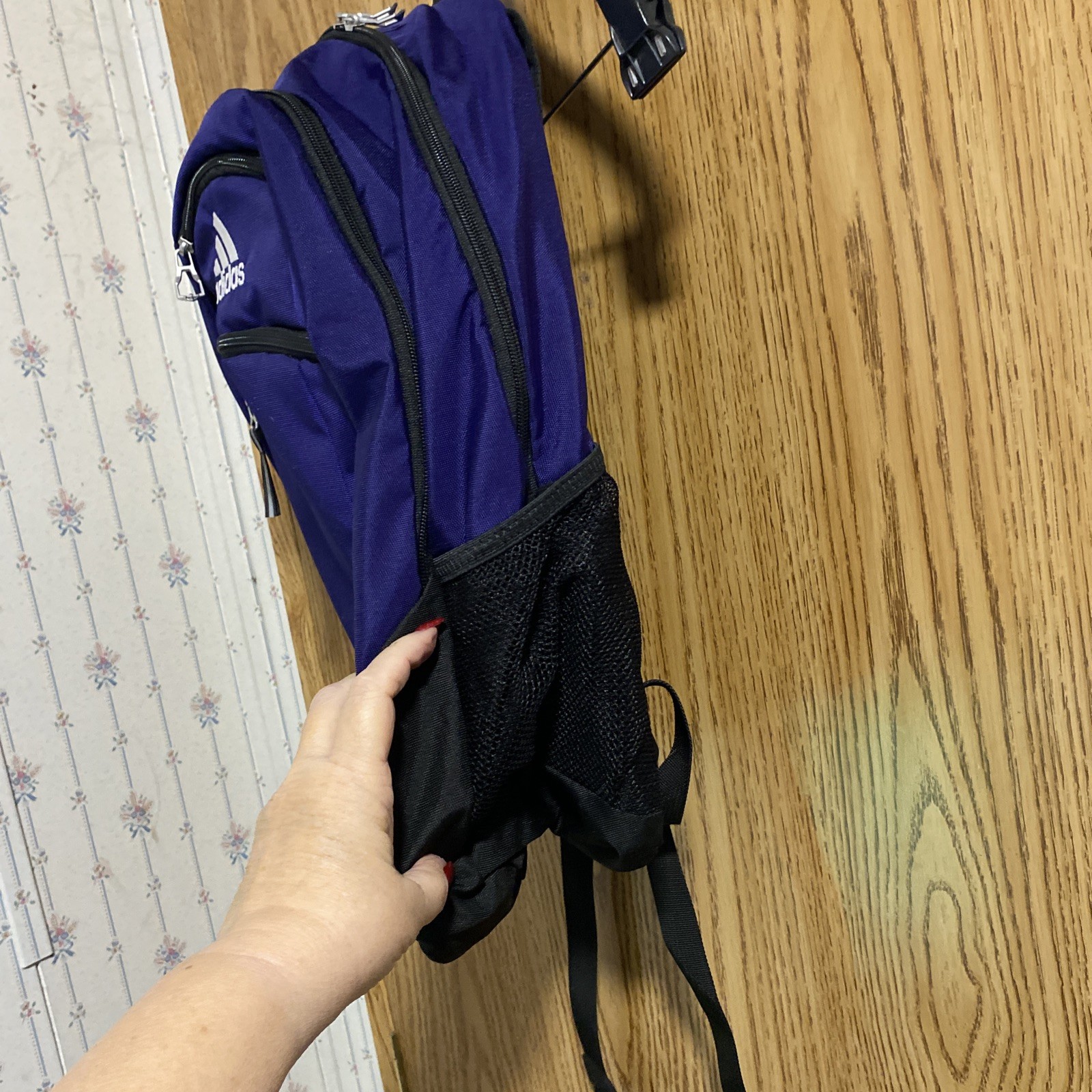 Adidas Striker Backpack Purple Black unisex back to school sturdy Book Bag