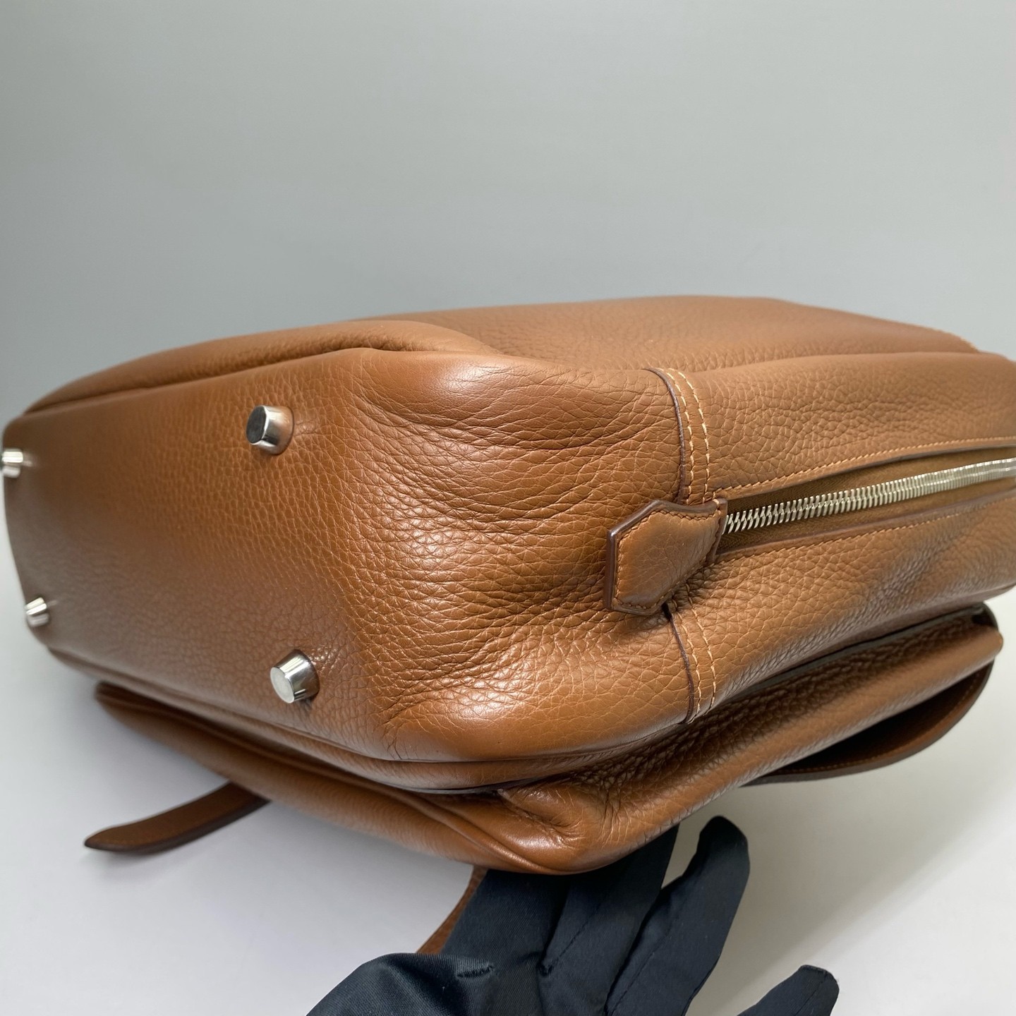 Hermes Pre-Owned Authentic Briefcase Brown 35×26x10cm Togo cowhide