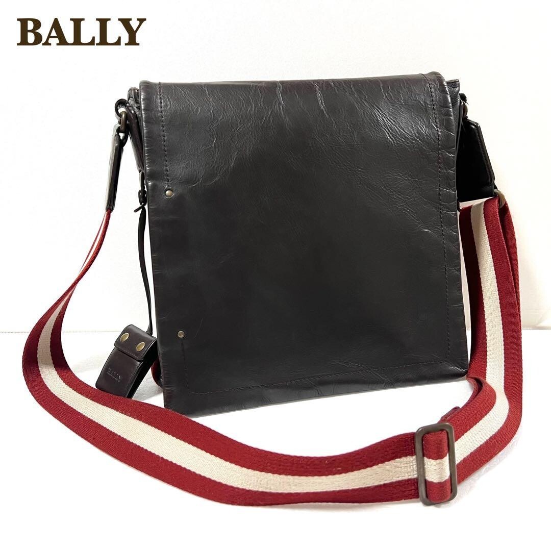 BALLY Trainspotting Brown Leather Messenger Bag Crossbody Adjustable Strap