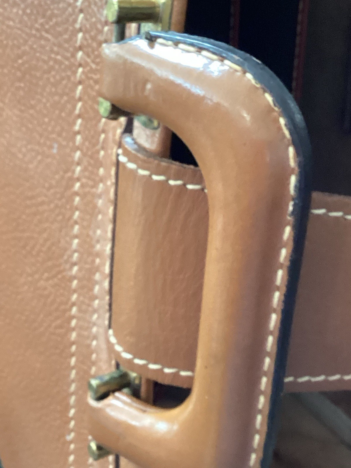 VTG Genuine Leather Split Cowhide Briefcase Wearbest Men’s Brown Expandable