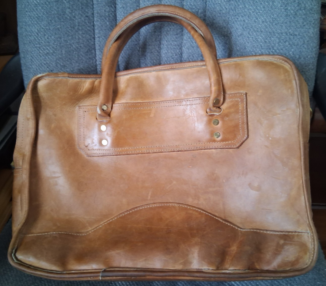 Orvis Briefcase Satchel Bag Brown Leather Vintage Gokey Style
