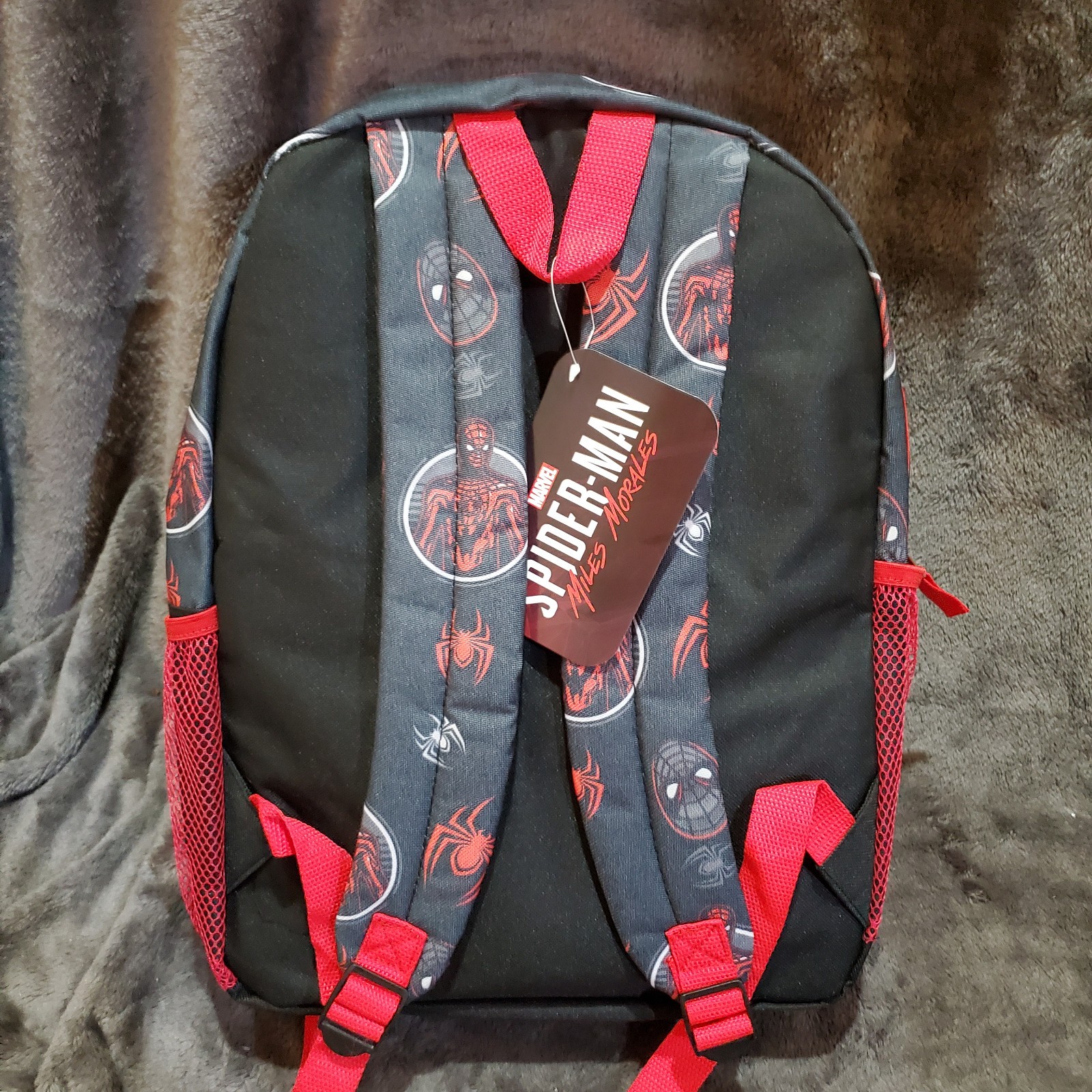 Marvel Spiderman “Miles Morales” Backpack Black/Red Print All Over