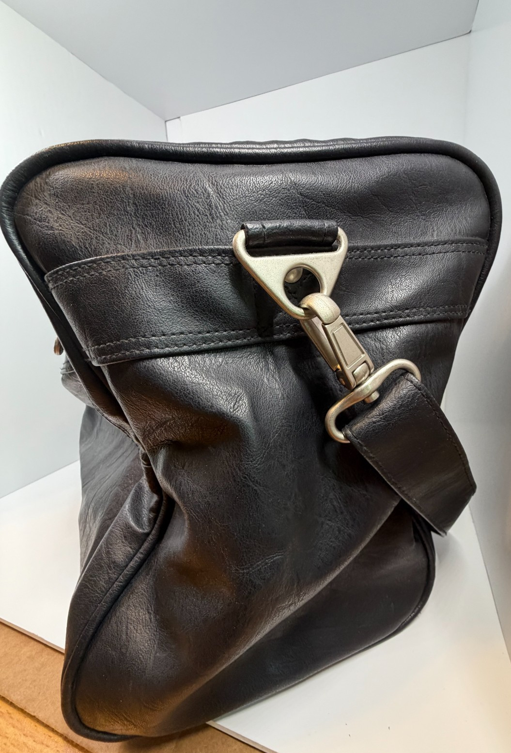 Golden Pacific Black Faux Leather Duffle Bag with Velocity Credit Union Logo