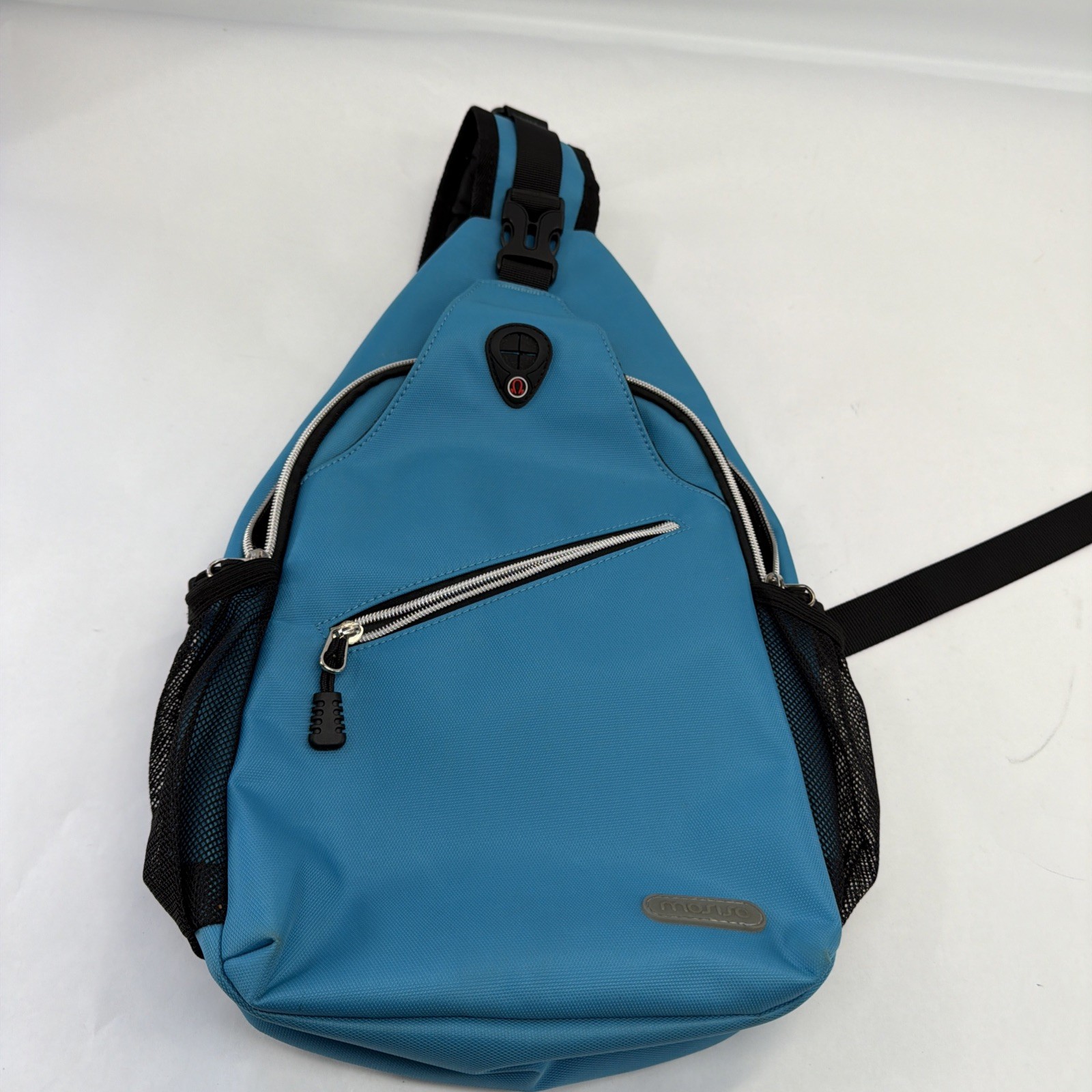 MOSISO Mini Sling Backpack Black Crossbody One Shoulder Bag Travel Hiking
