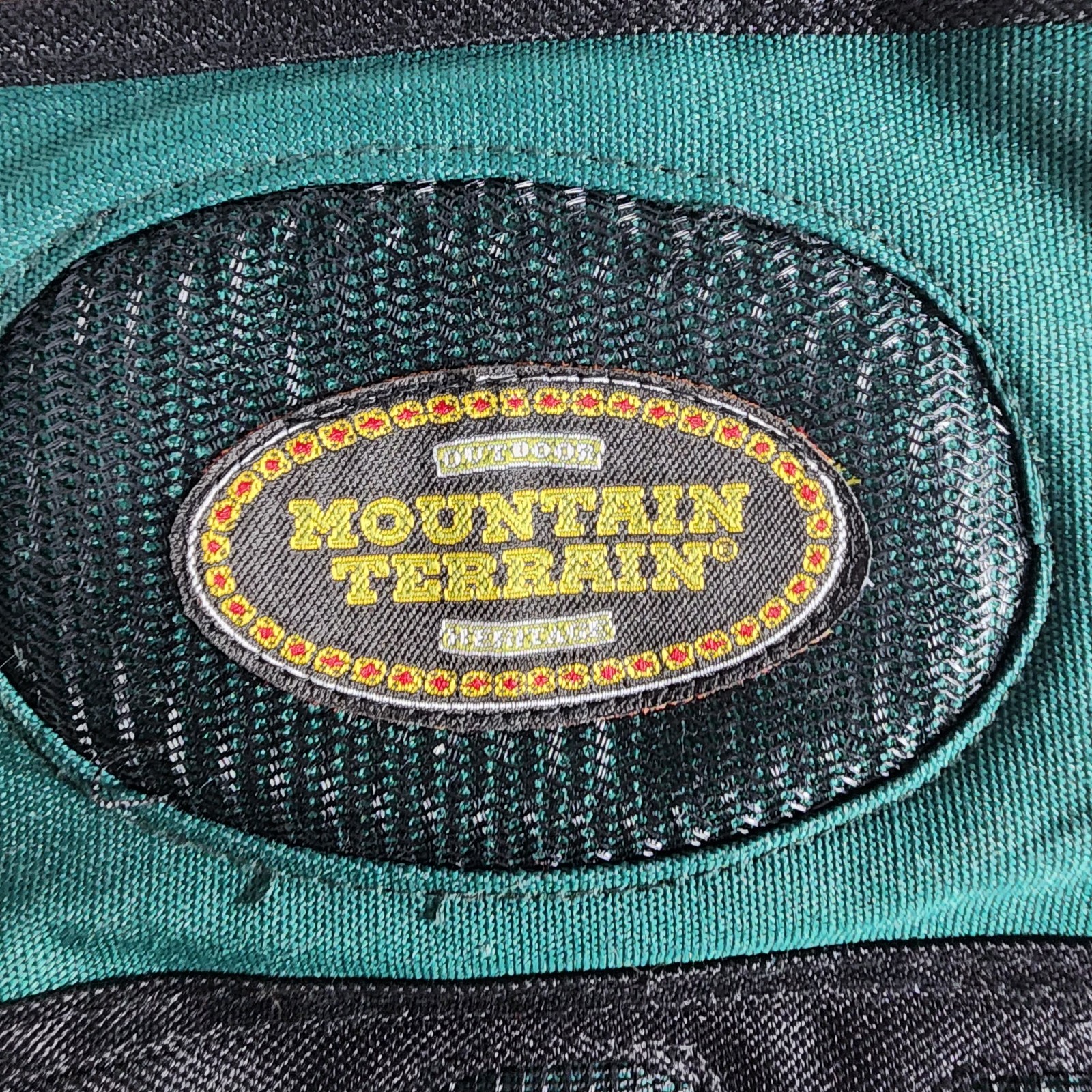 Mountain Terrain Backpack Brown Suede Bottom Green Nylon 90s Y2K Vintage