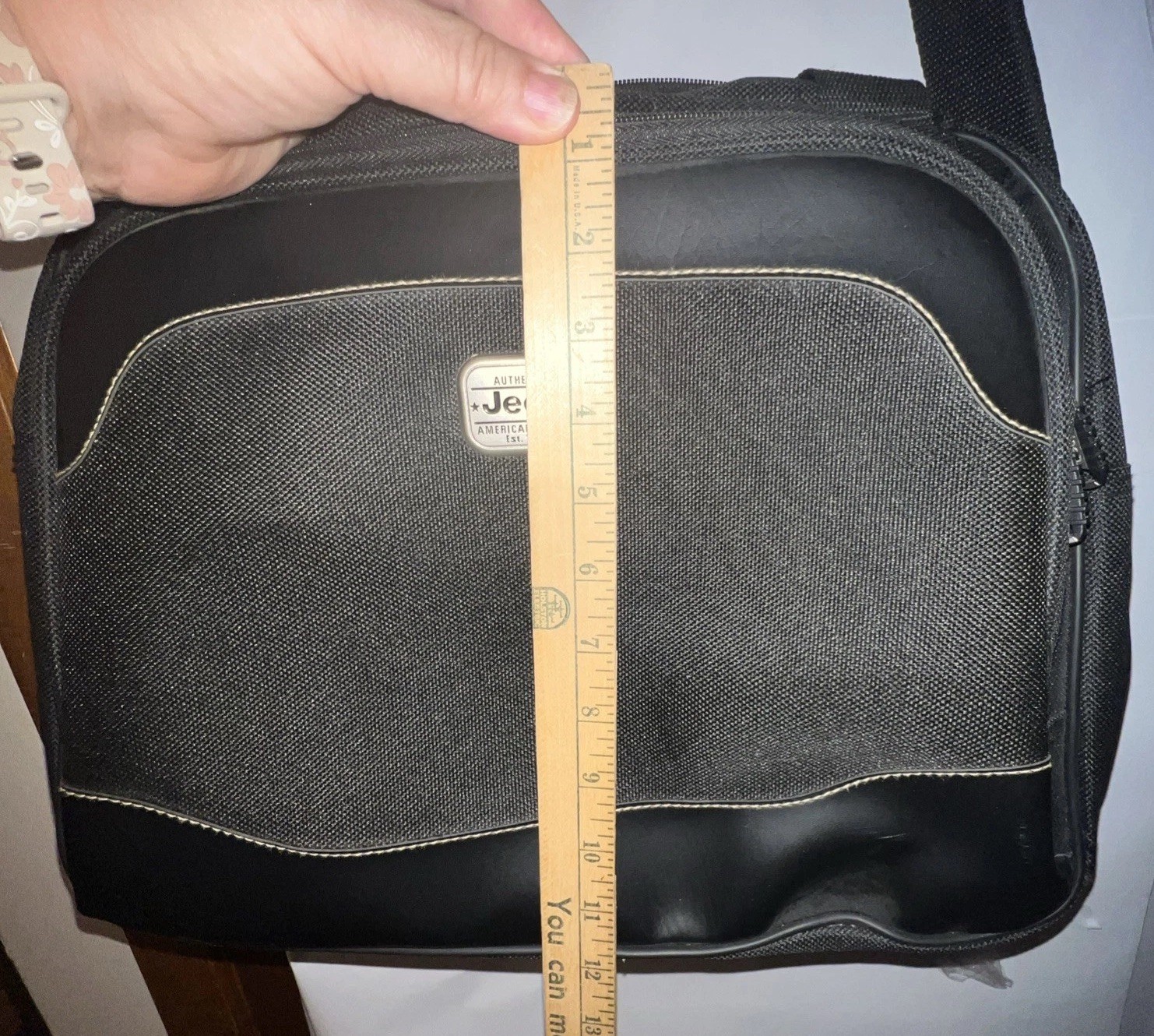 Jeep Authentic Messenger Bag Black Tool Equipment Shoulder Carry Bag Satchel Zip