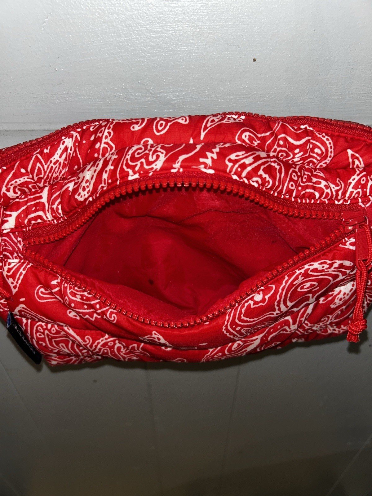 Supreme Paisley Puffer Bandana Red Shoulder Bag