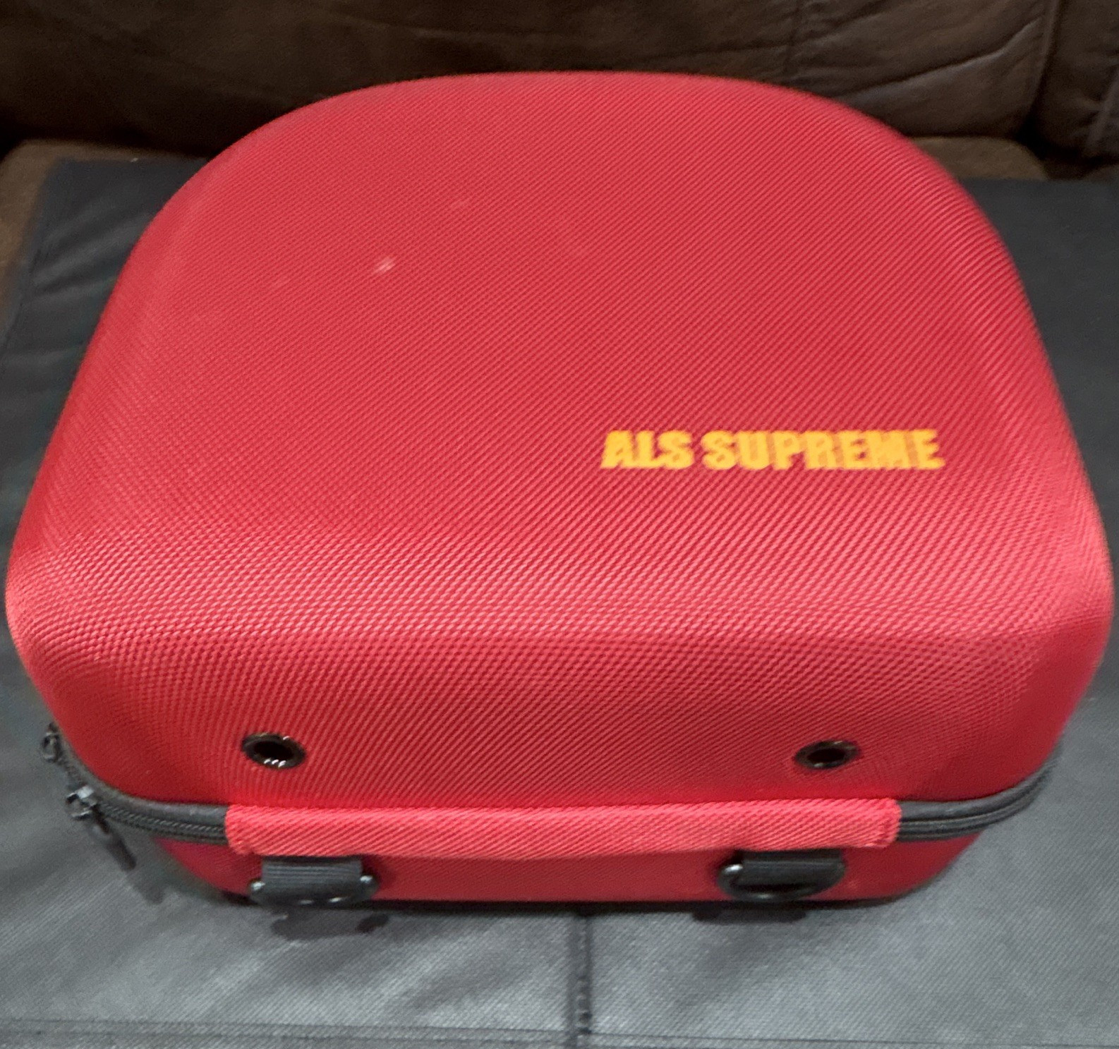 ALS SUPREME Hardcase Backpack Travel Carry Case Top Handle Zip Red/Black