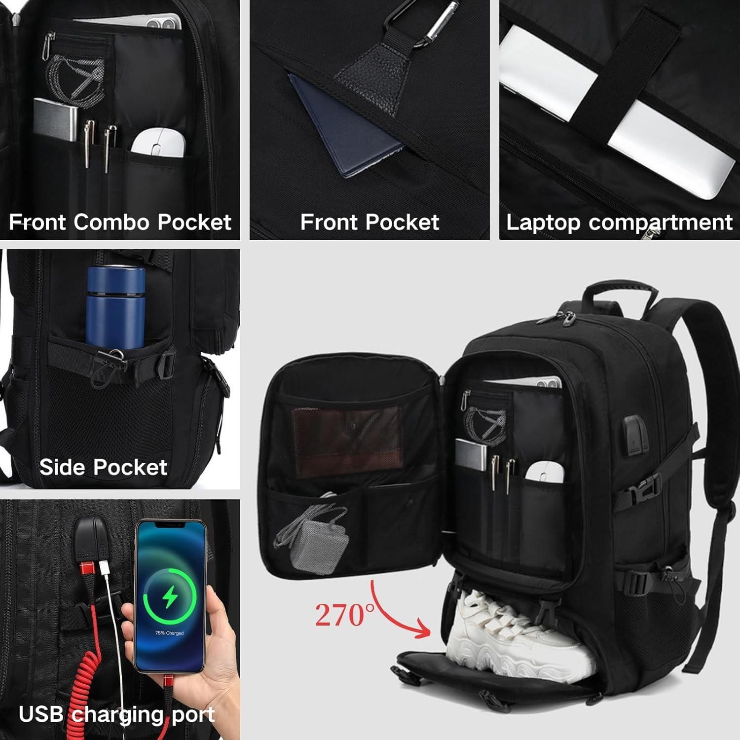 Travel laptop backpack, Extra Large 60L Traveling College Backpack,Large Capa…