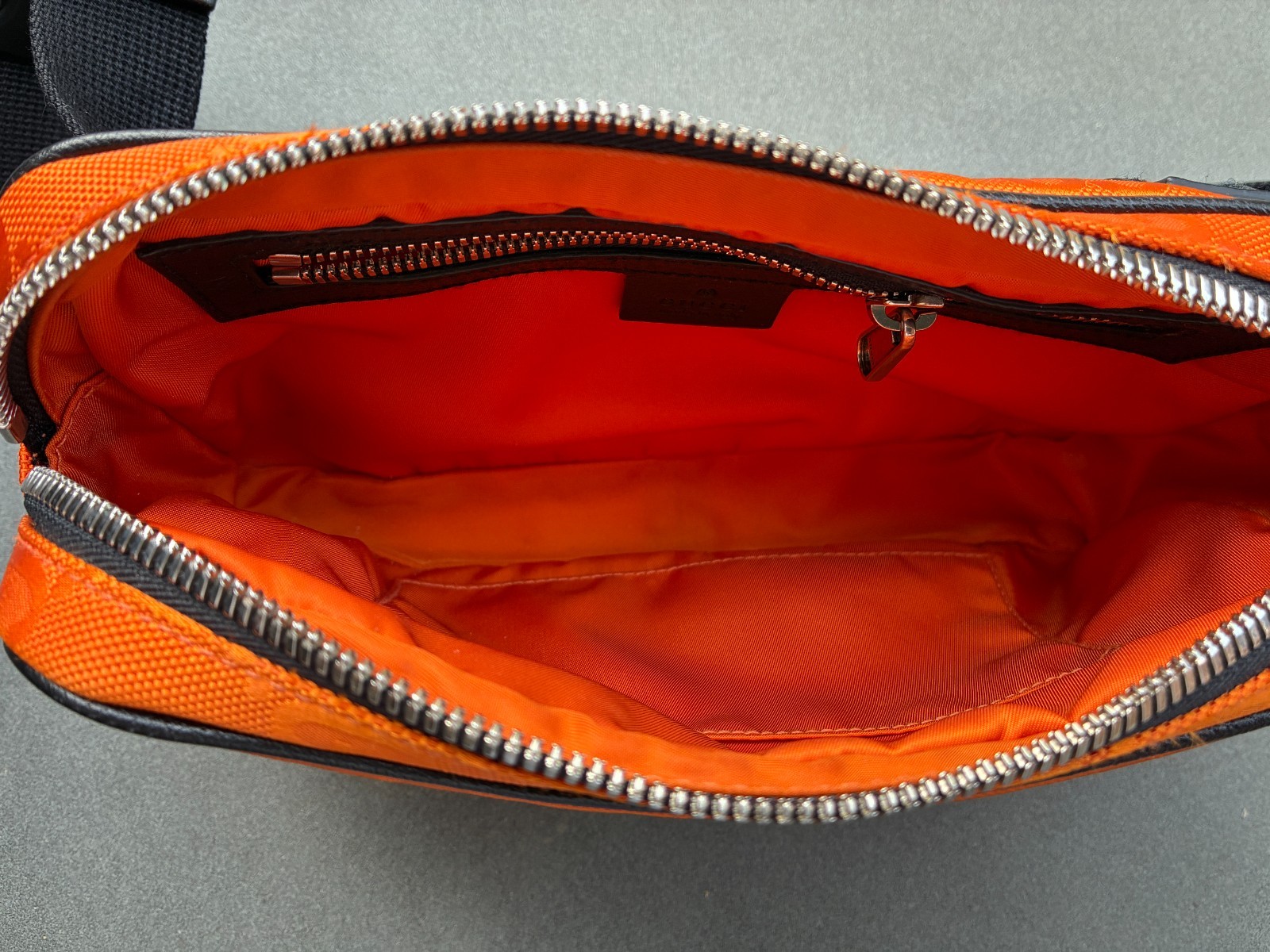 Authentic Gucci Off The Grid GG Monogram ECONYL Belt Bag Orange Black Fanny Pack
