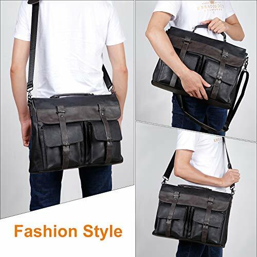 Leather Messenger Bag For Men 15.6 Inch Vintage Laptop Bag Briefcase Satchel