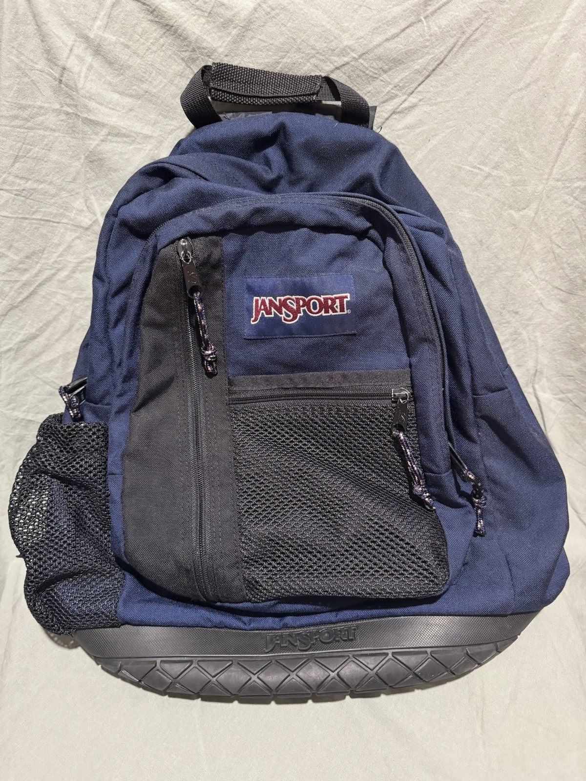 Vintage JANSPORT Backpack Thick Rubber Tire Bottom Blue Bookbag Backpack Blue