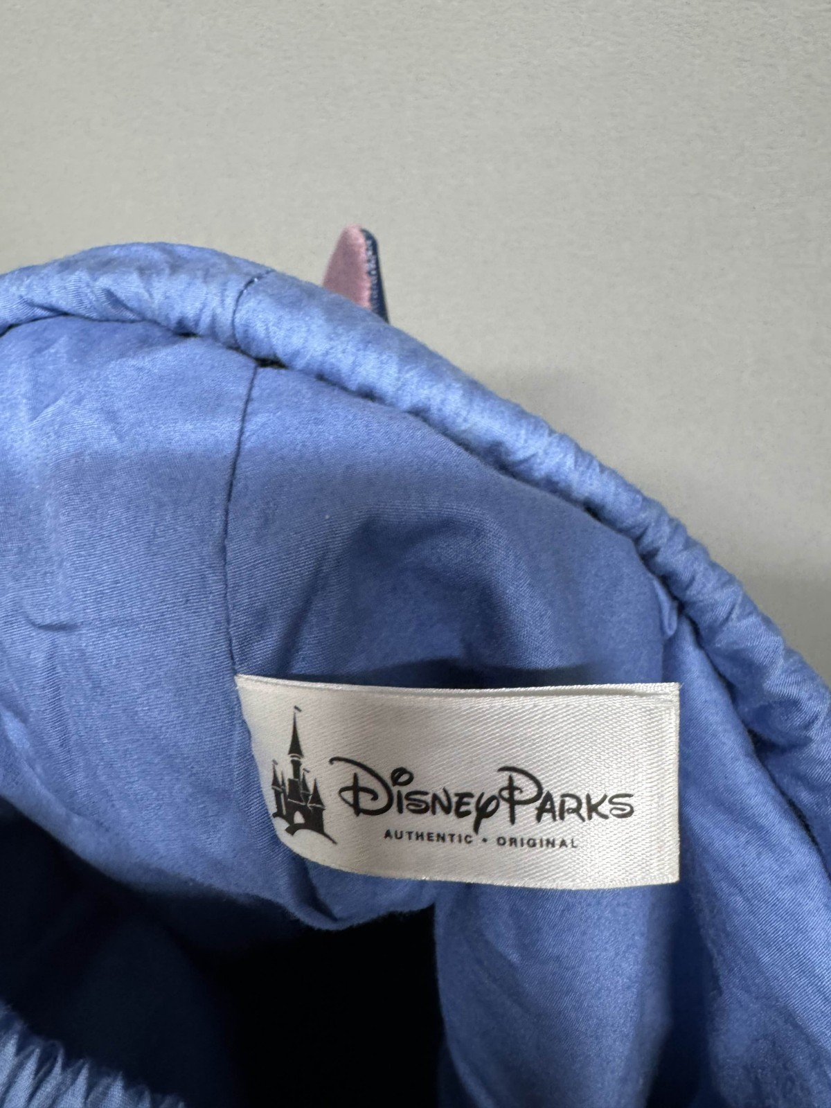 Disney Parks Stitch Plush Face Mini Backpack Drawstring Blue Bag Authentic used