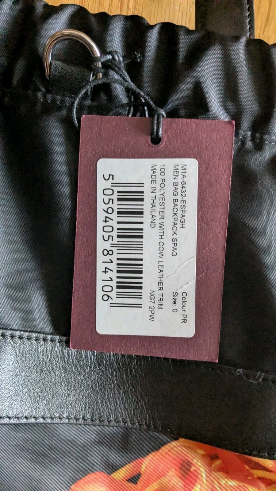 Paul Smith 50th Anniversary Collection Spaghetti Bag/Backpack w/Tag Black Orange