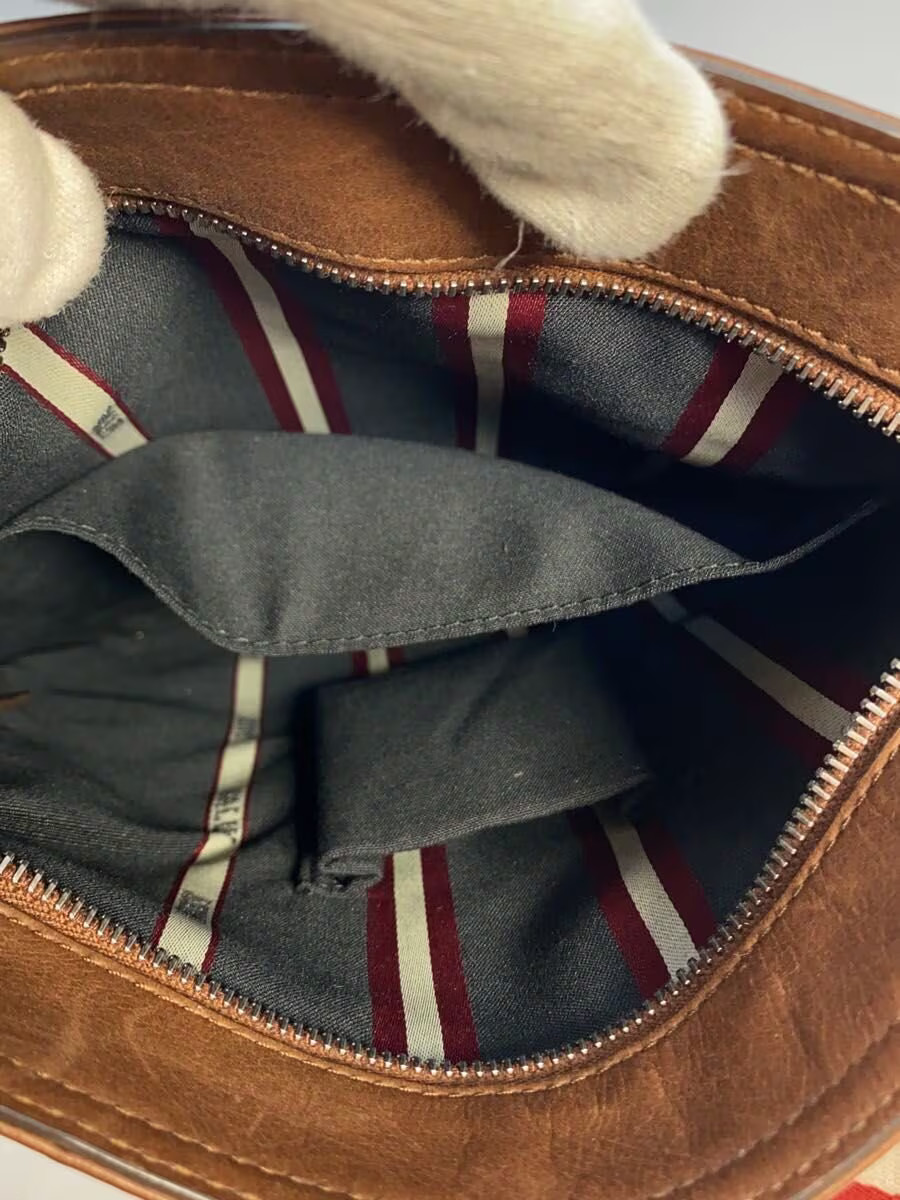 BALLY Shoulder Bag, Leather, Brown, Plain, Overall Scratches