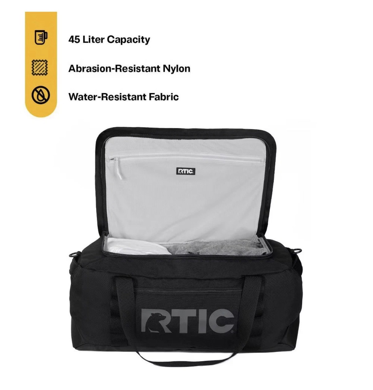 RTIC Outdoors Medium Carry On Structured Collapsible Duffel Bag – Black