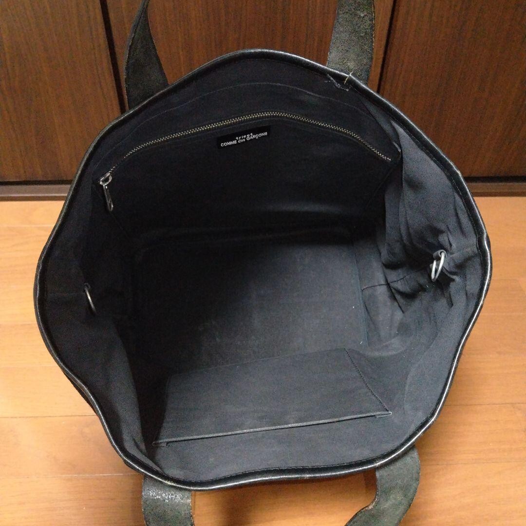 tricot COMME des GARCONS Canvas Leather Tote Bag Black Men