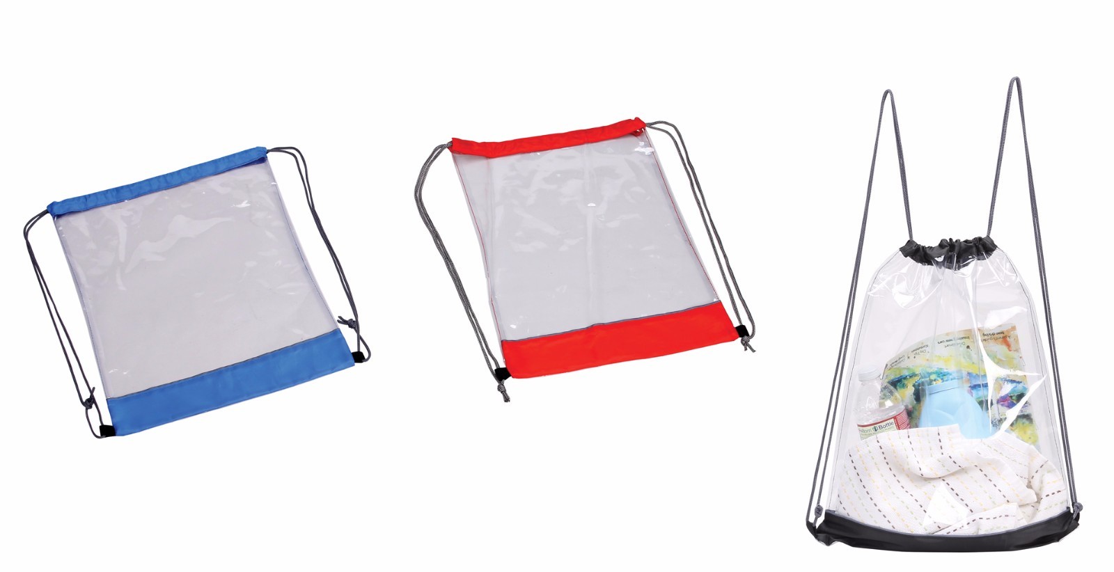 CLEAR DRAWSTRING BAG WORKOUT GYM YOGA RUNNING FITNESS HIKING BACKPACK G2434