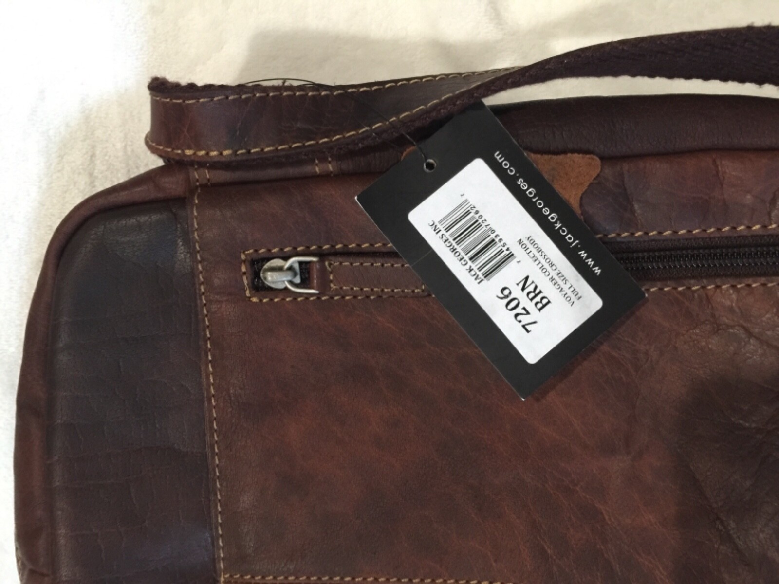 Jack Georges Voyager Collection Full Size Crossbody 7206 brown