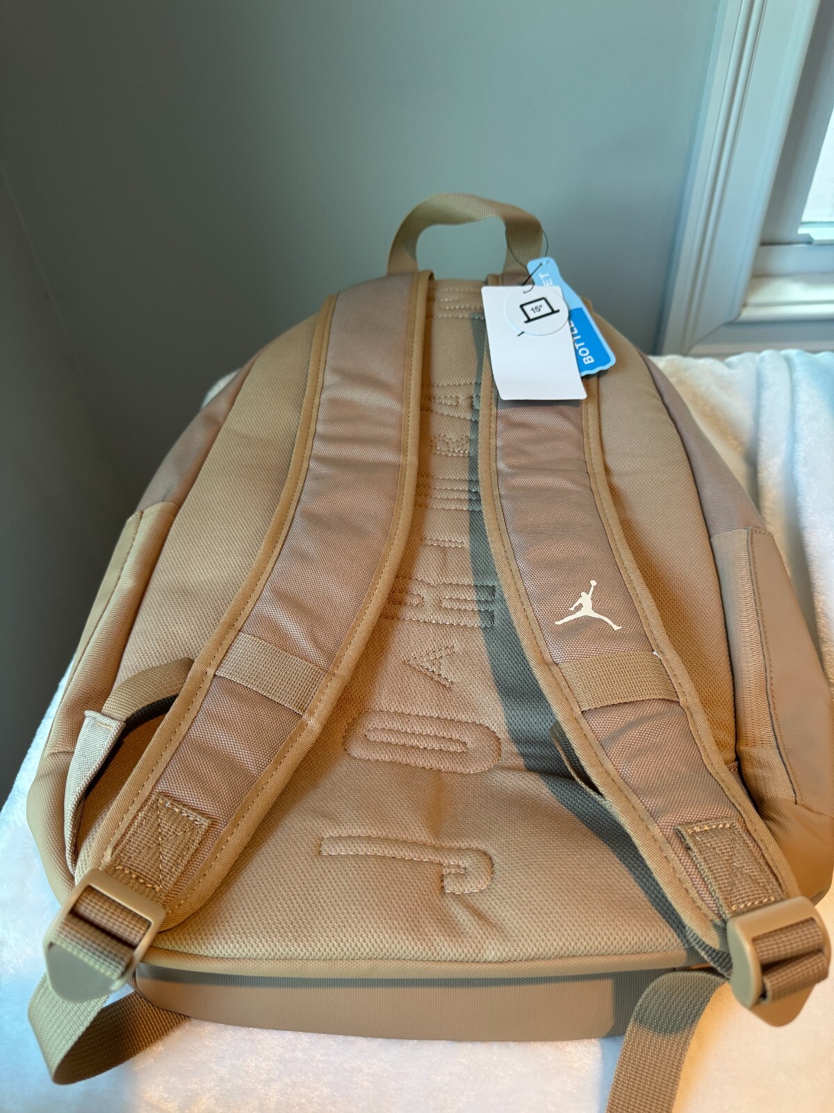 Nike Jordan Essentials Backpack Laptop School Gym Bag Beige/Tan