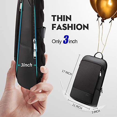 Super Slim Laptop Backpack Men Anti Theft Waterproof 15 inch Black1-15 Inch