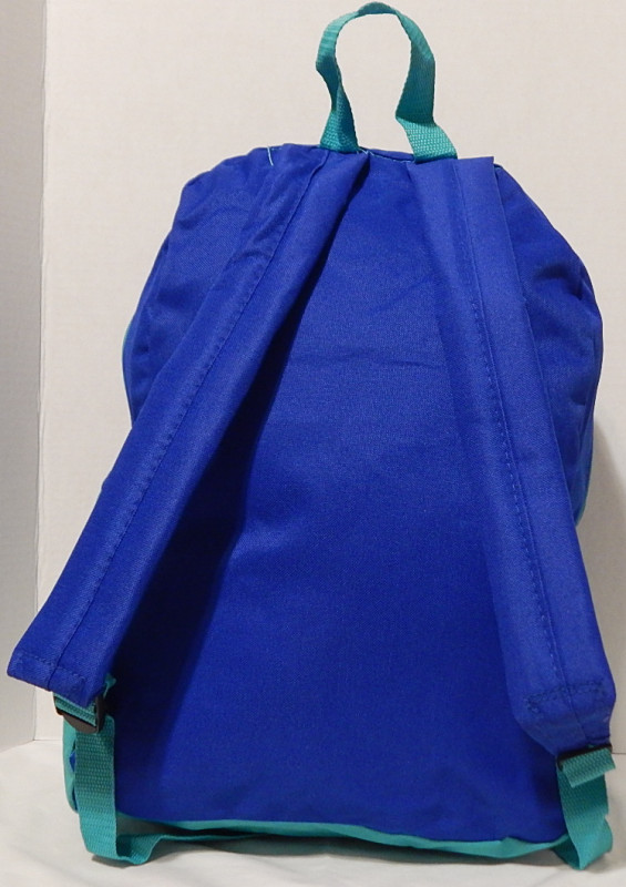 Backpack Basic Style Multi Stripe Design Blue Turquoise Trim 17 x 5 x 12