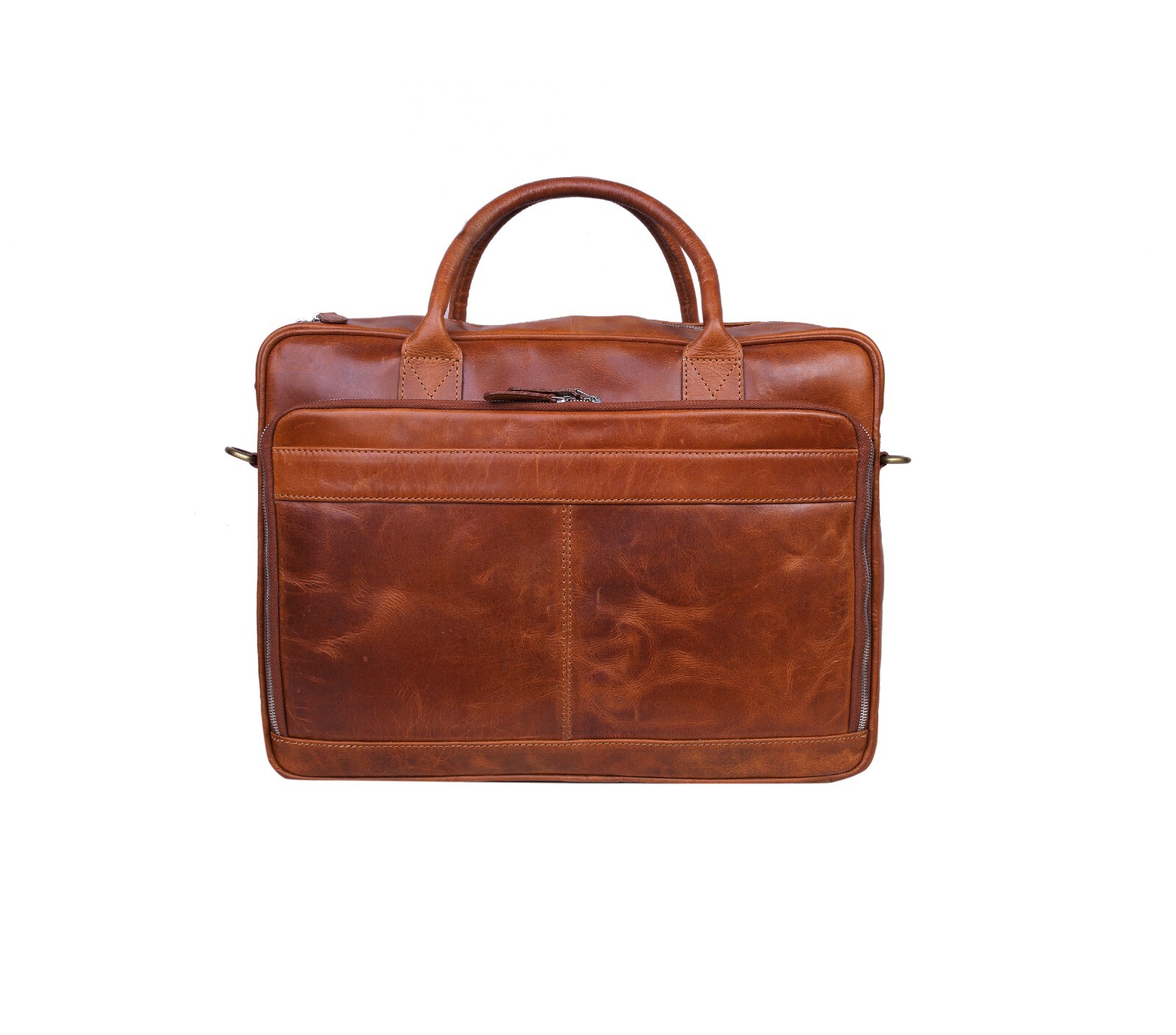 Buff Leather Messenger Laptop Bag – Handmade College Satchel
