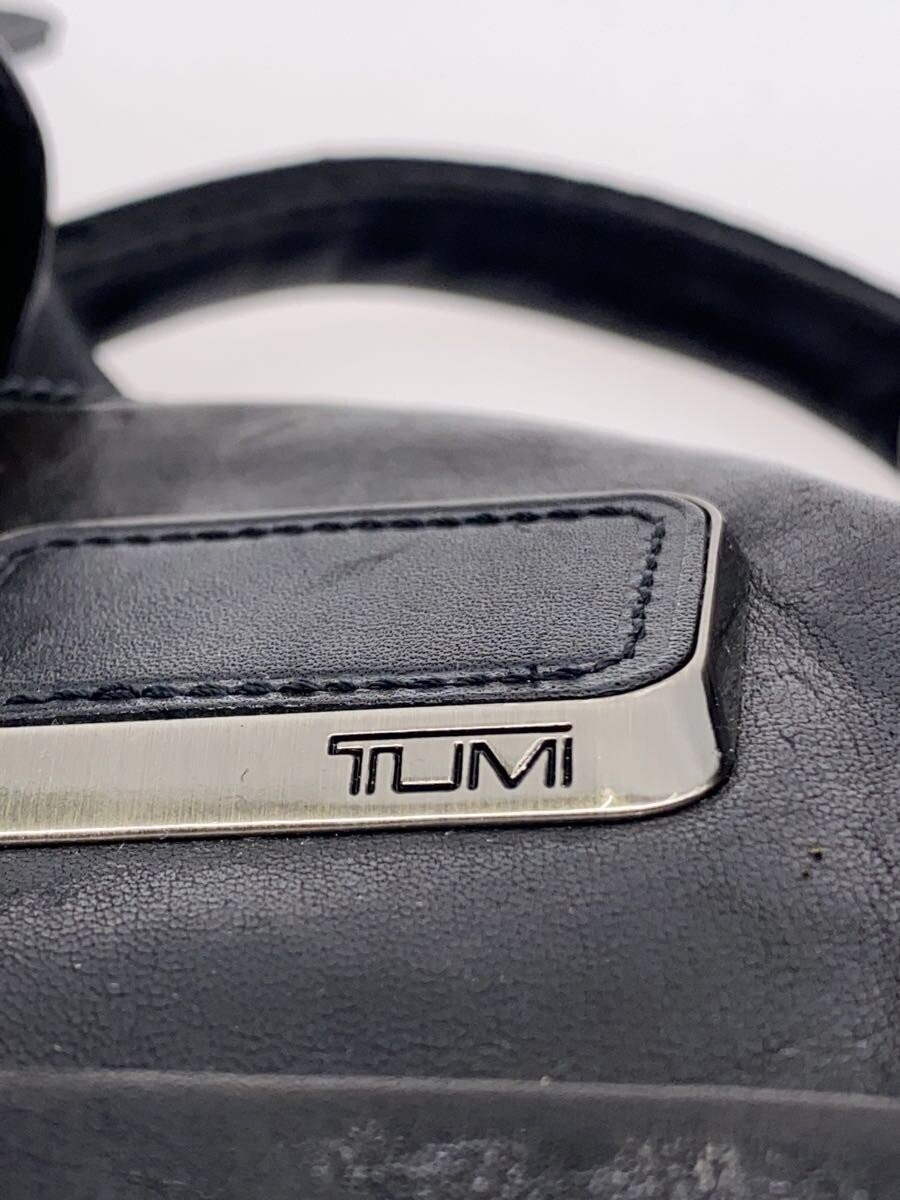 TUMI Business Briefcase Black Slim Plain Leather Handle 39cm
