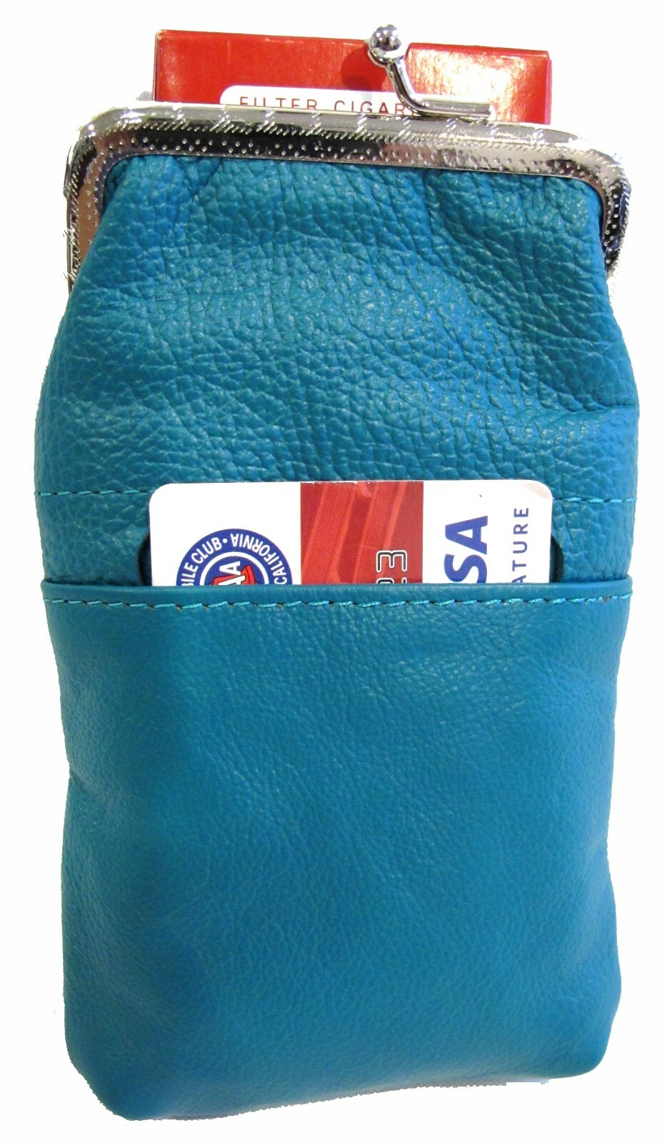 100% Leather Cigarette Case Lighter Match Pocket Zipper Coin Pouch SOLD by PAIR