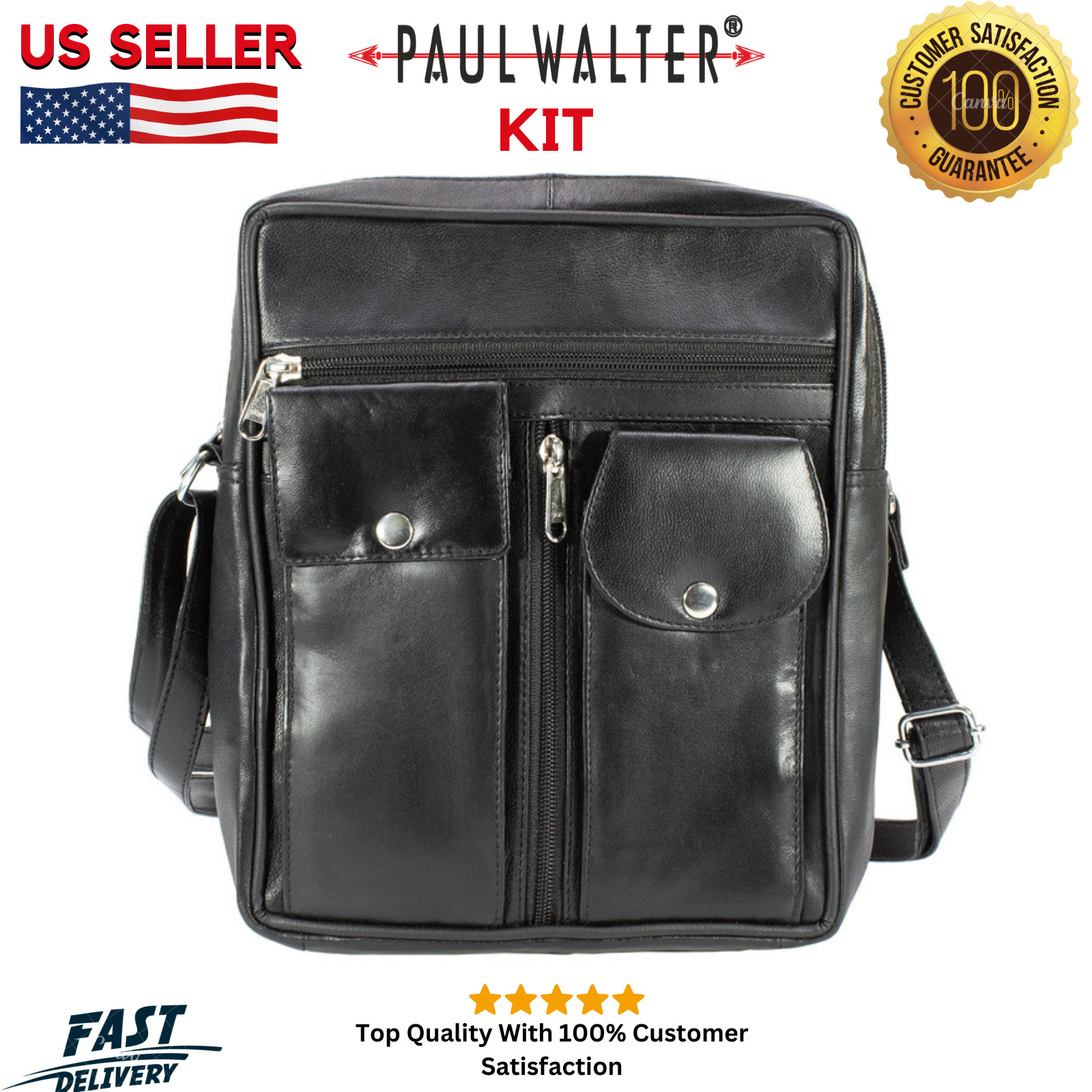 kit Bag Mens/Women Leather Crossbody Shoulder Bag Business Handbag Messenger Bag