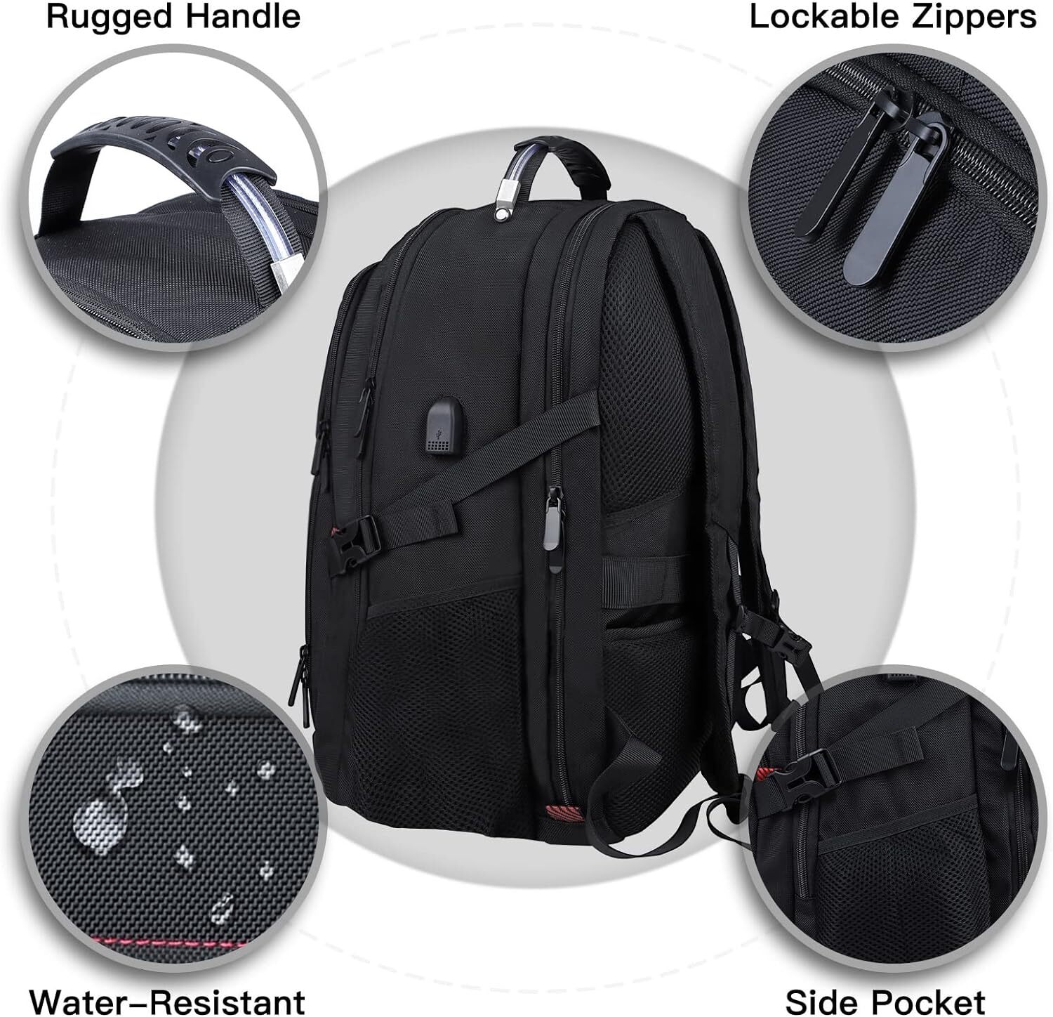“Ultimate 50L Travel Backpack: Extra Large, Anti-Theft, Laptop Compartment, Airl
