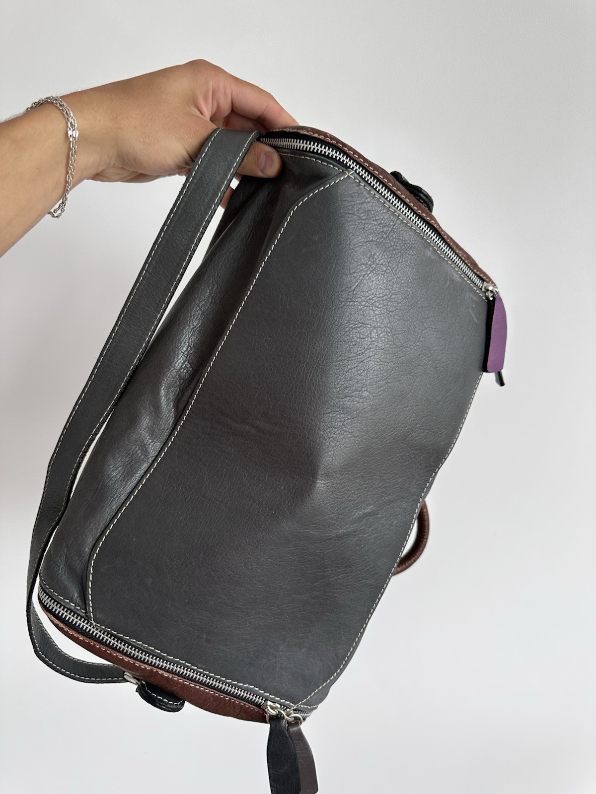 Vintage Luxury Designer Leather Bag Men’s Old Money Made In Italy Archive 90s