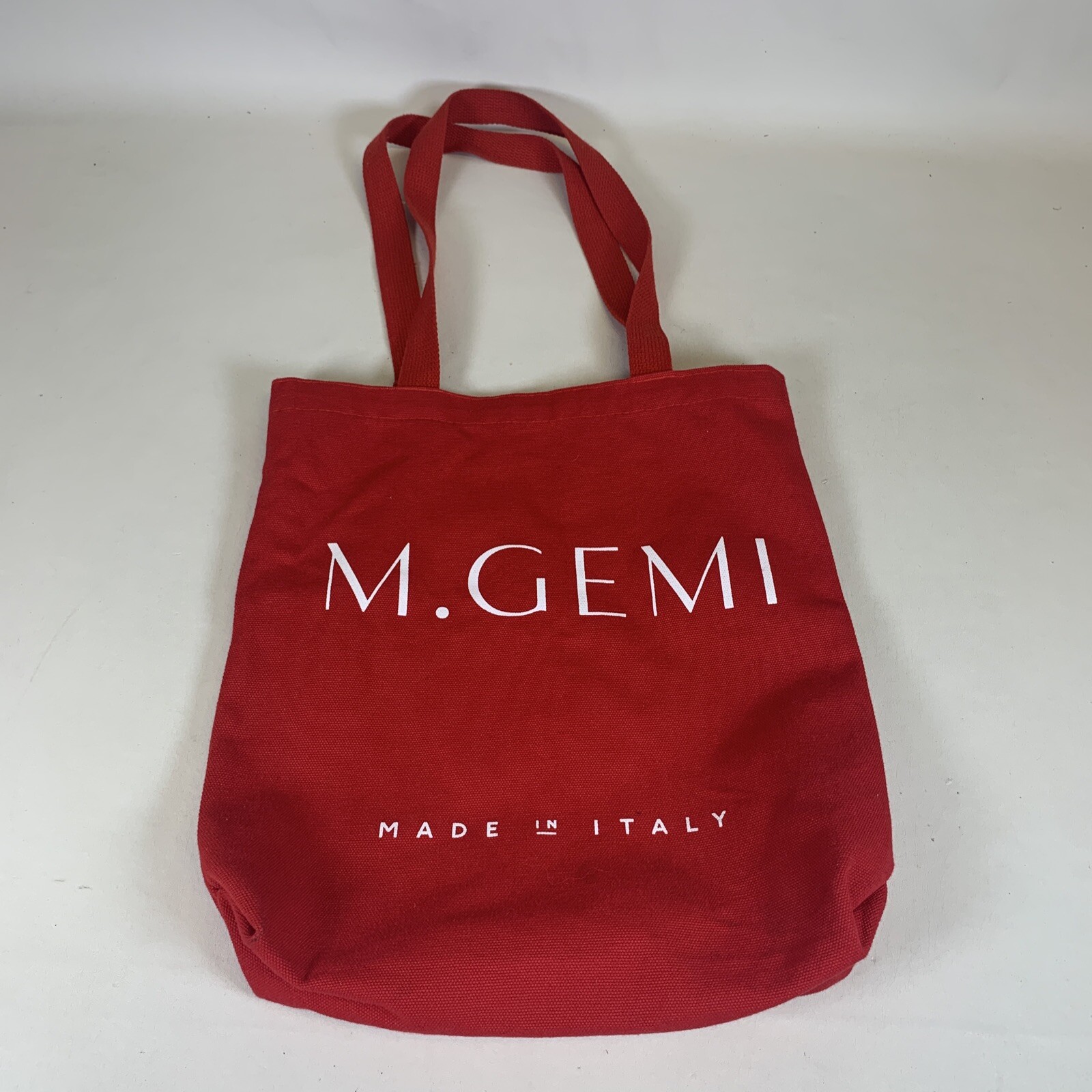 M.GEMI red 100% cotton canvas tote bag shoes beach yarn craft supplies storage