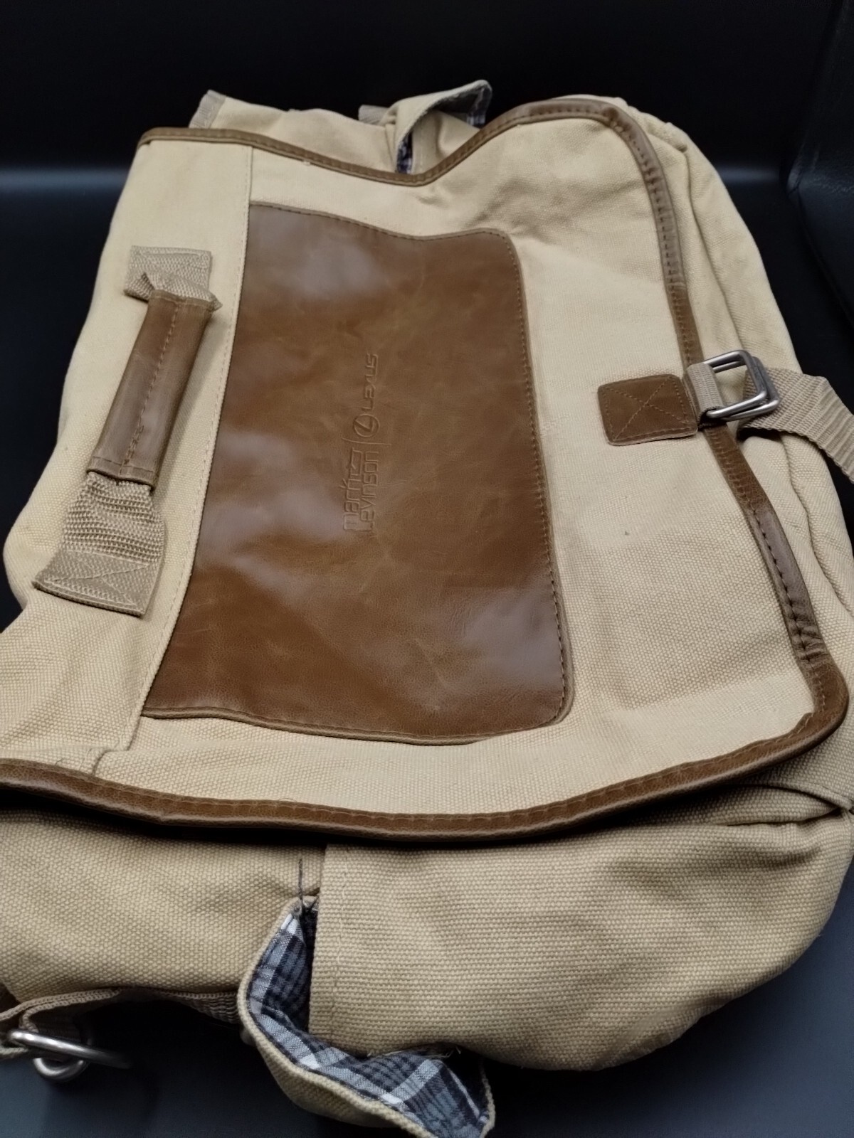 Field & Co. Leeds Mark Levinson Lexus 12″x 18″ Beige Canvas Messenger Bag