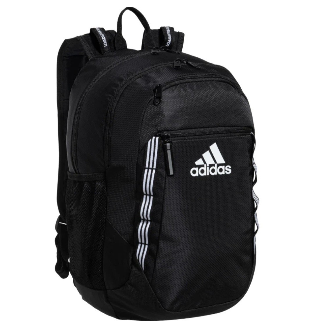 Adidas Excel 6 Backpack 3-Stripes 16″ Laptop Storage Bottle Side Pockets New