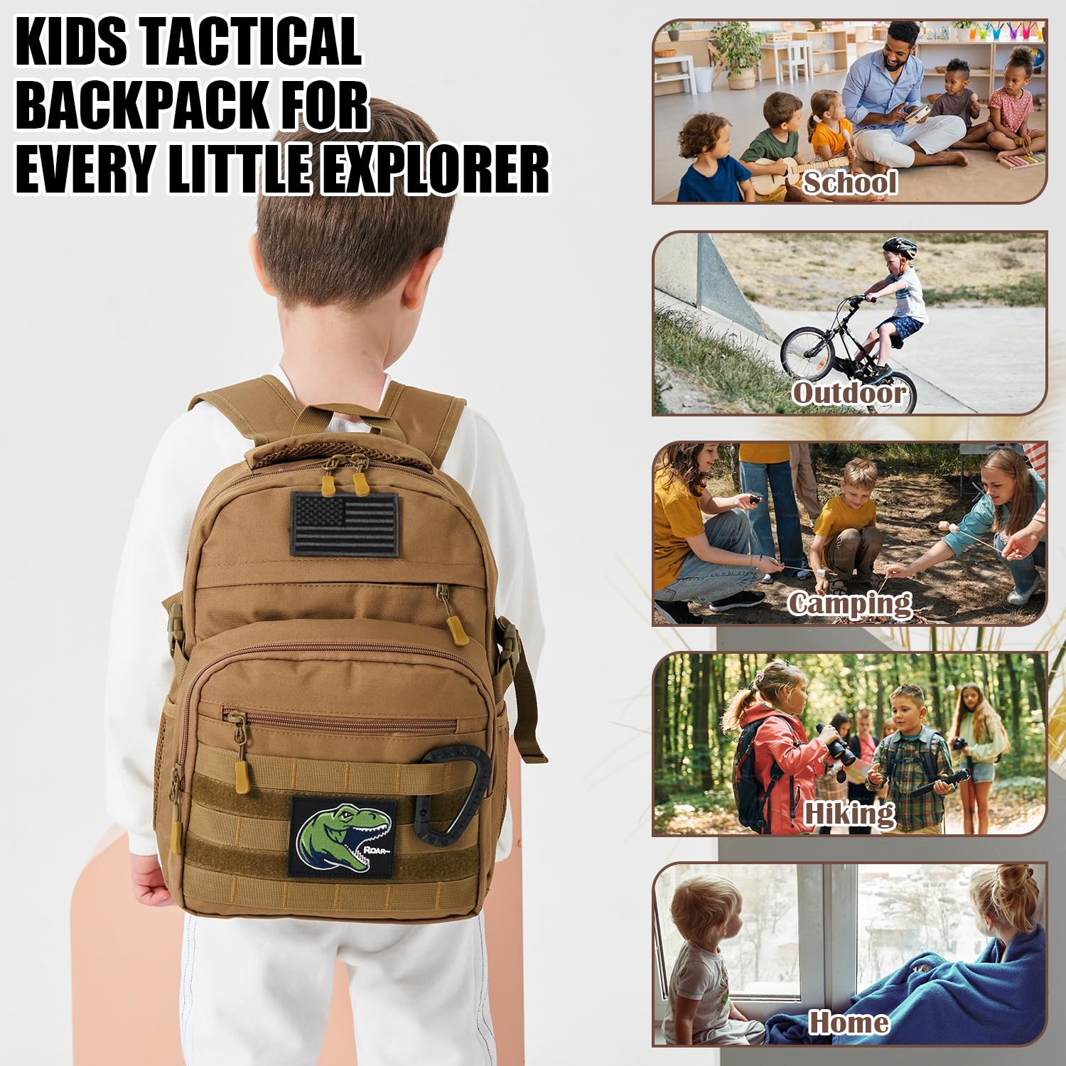 SunForMorning Kids Tactical Backpack Army Molle Bookbag Military Boys Backpac…