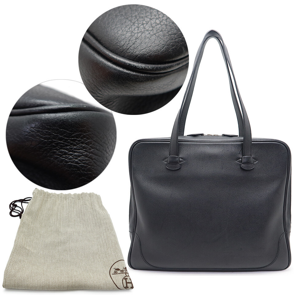 Hermes Gallop Tote P Engraved Men’s Briefcase W36cm x H29cm x D6.5cm Black w/Bag