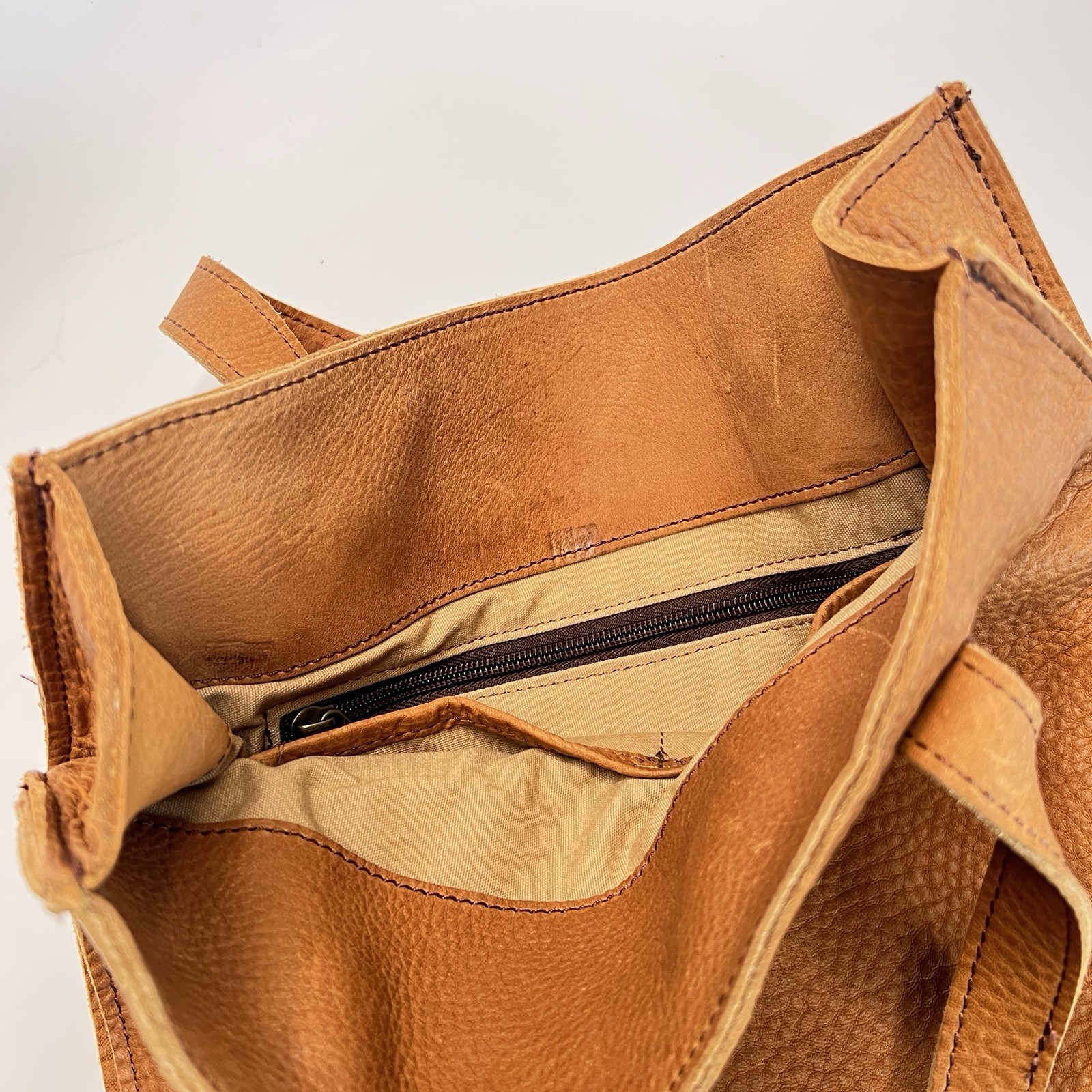 Duluth Lifetime Leather Everyday Tote Bag Brown Full Grain Cowhide Heavy Duty