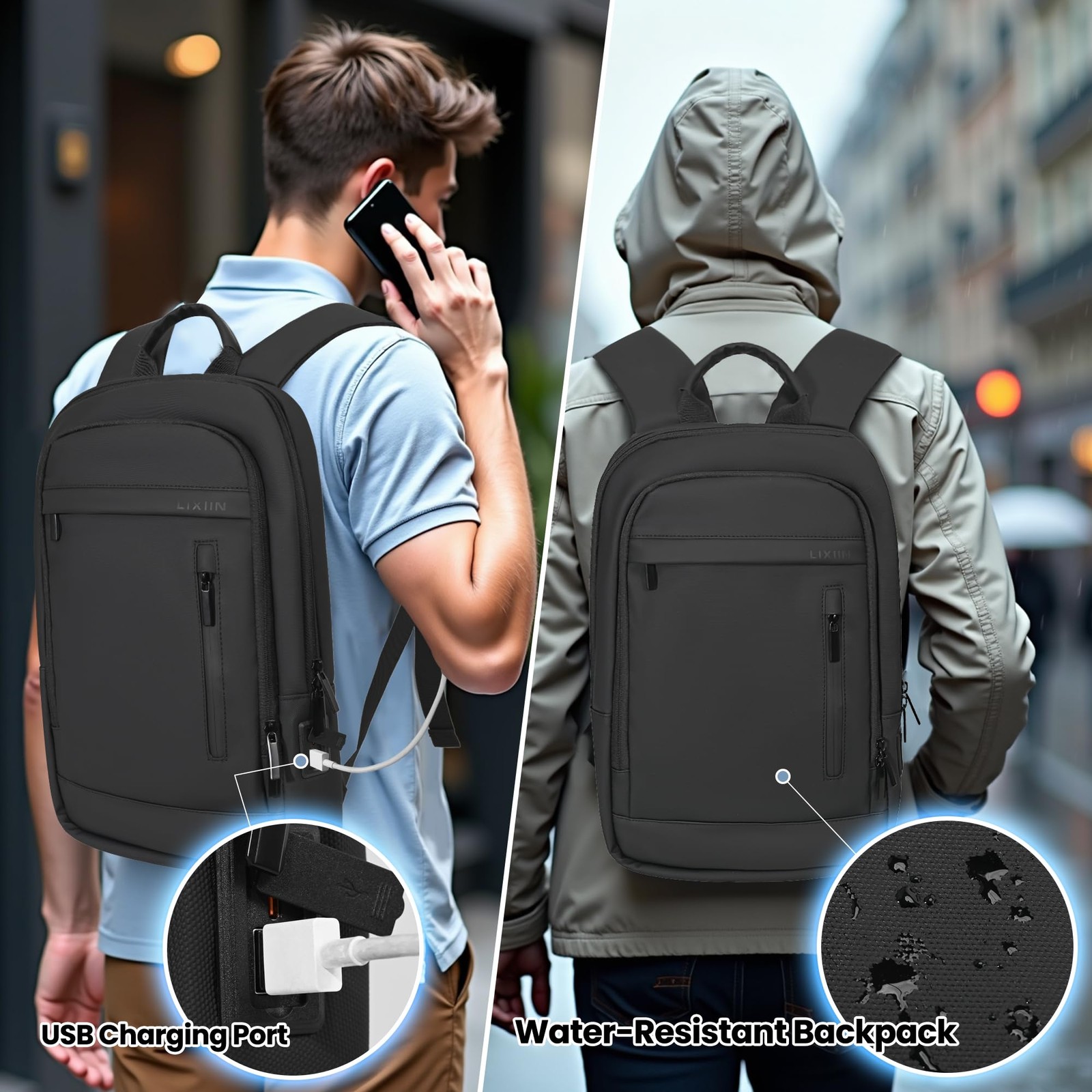 Business Backpack for Men Lightweight Commute Laptop Backpack Anti-Theft Wate…